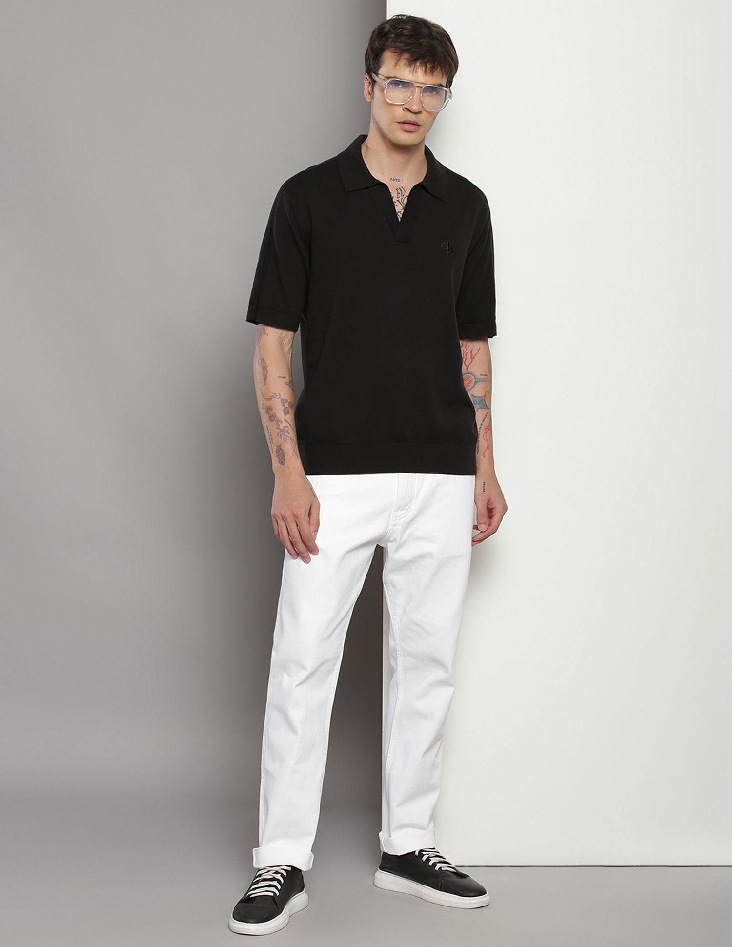 Calvin Klein Relaxed Tonal Blocking Polo Shirt