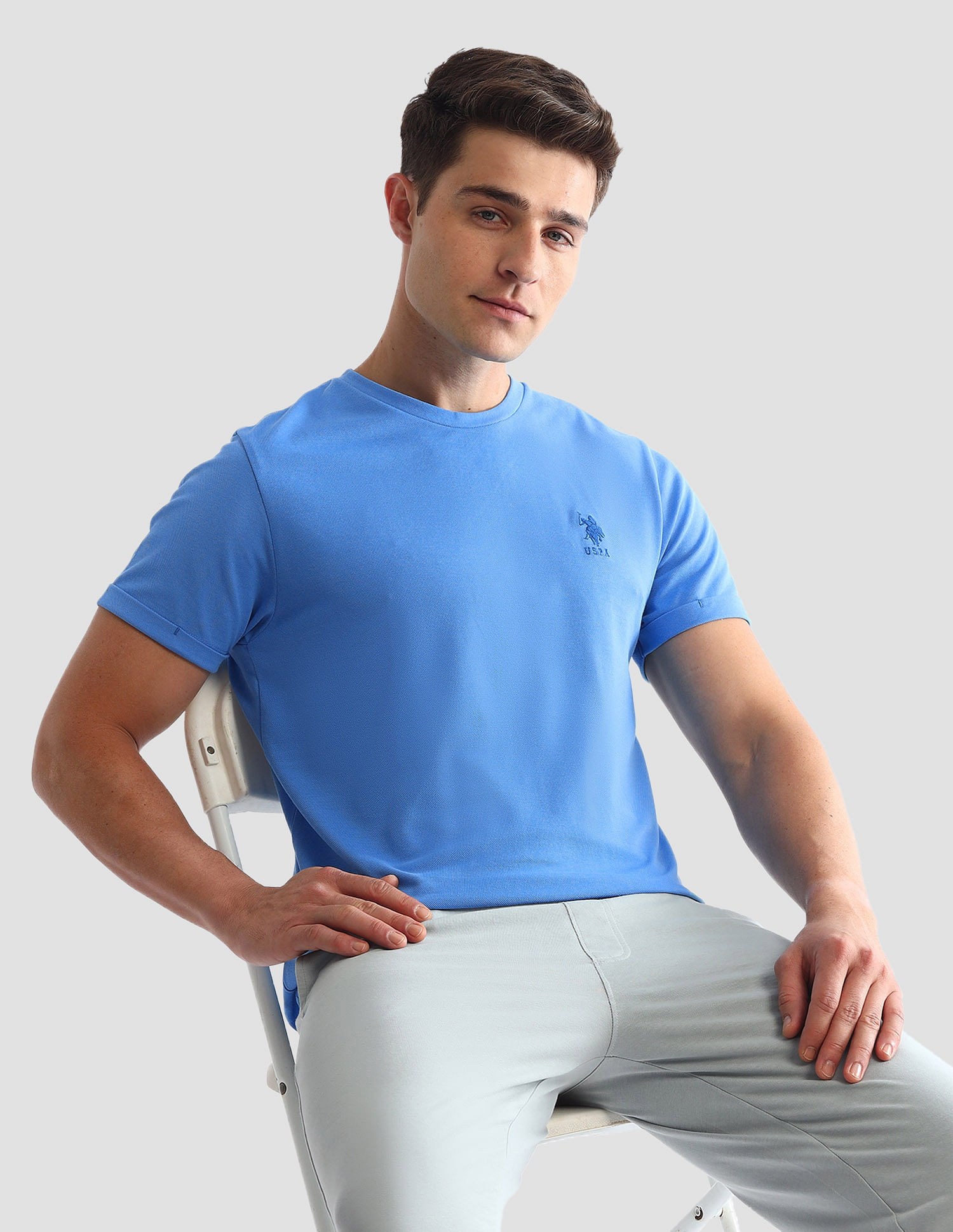 USPA Innerwear Solid Comfort Fit Loungewear T-Shirt