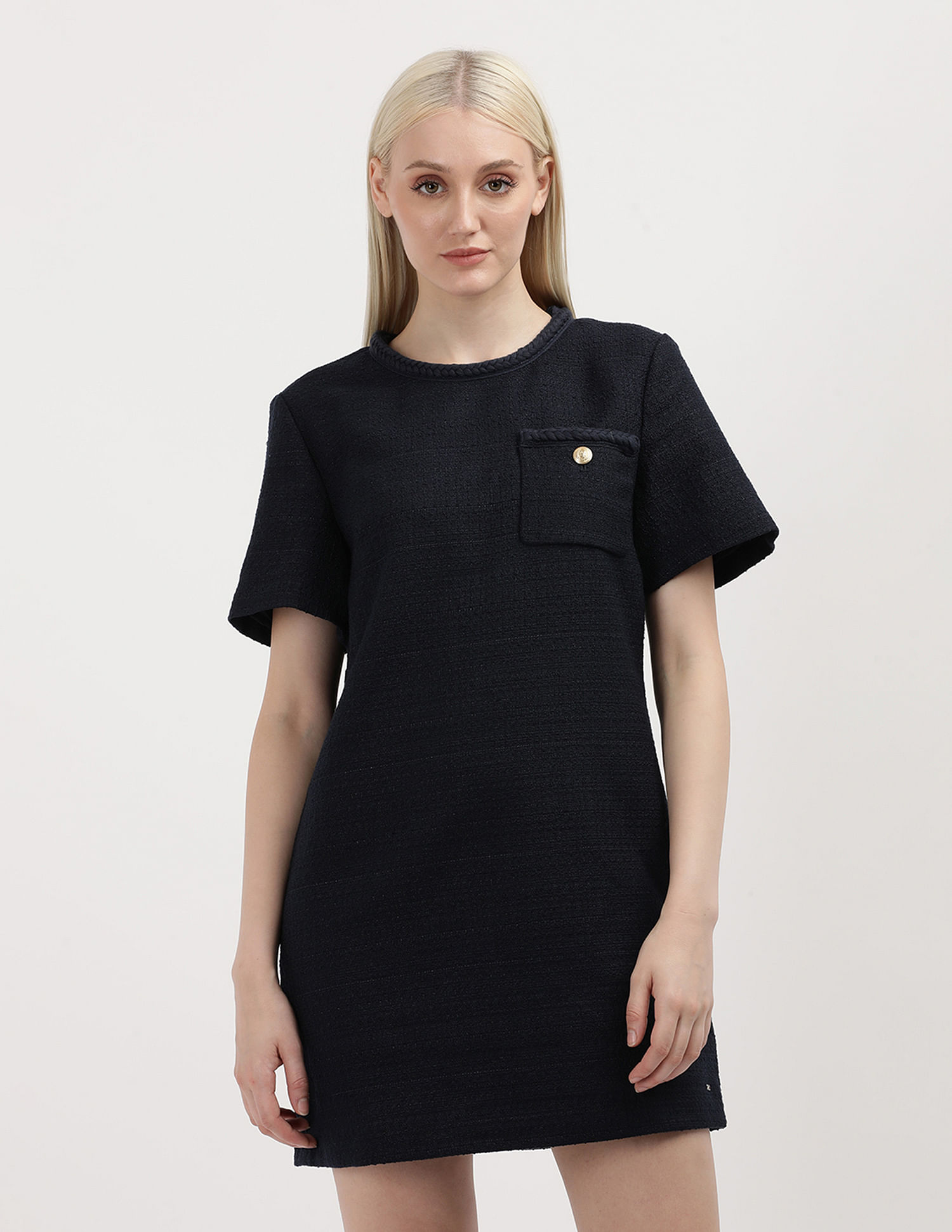 Tommy Hilfiger Tweed Co-Mix Short Shift Dress