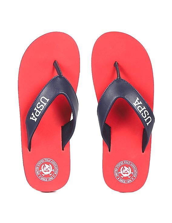 Red flip flops online womens