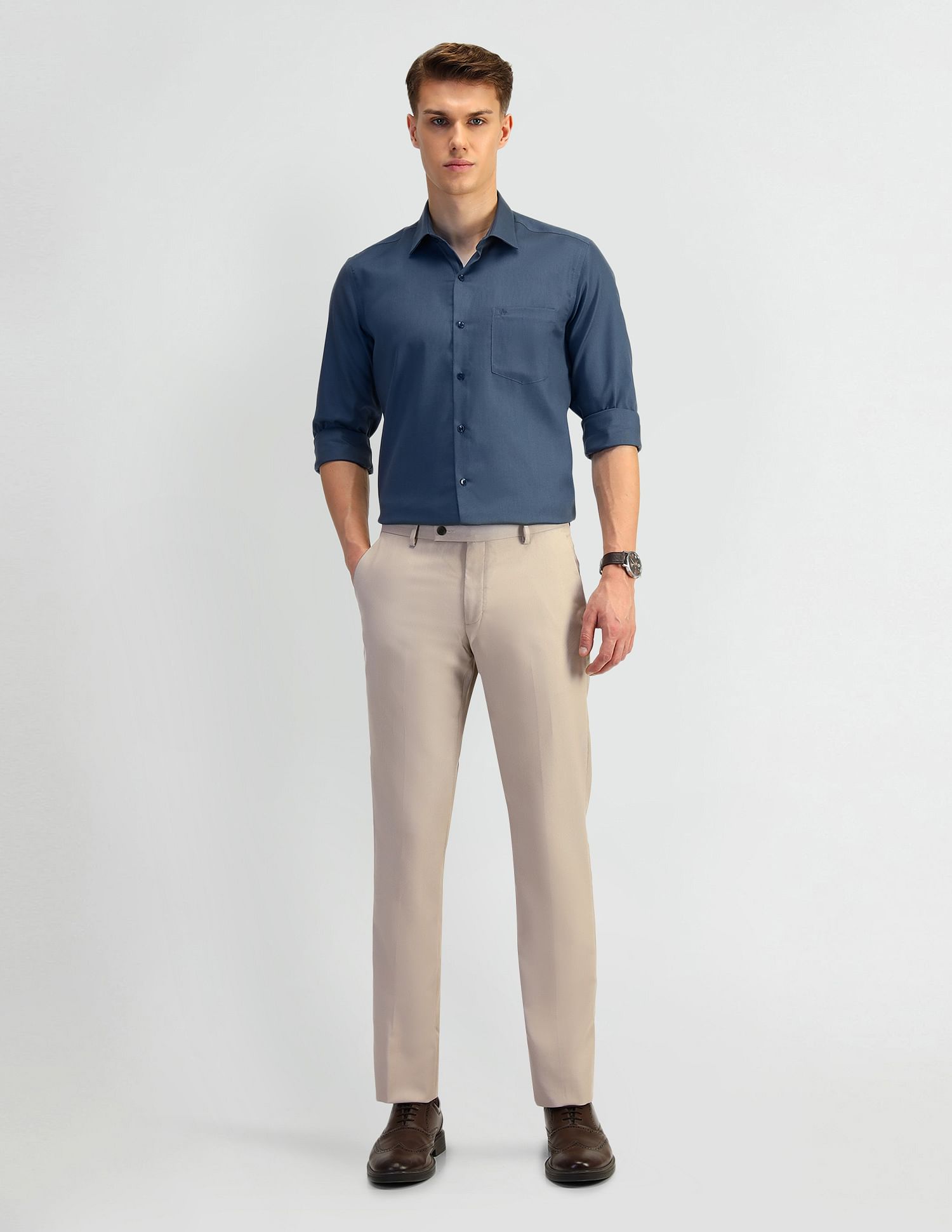 Arrow Mid Rise Tapered Fit Trousers