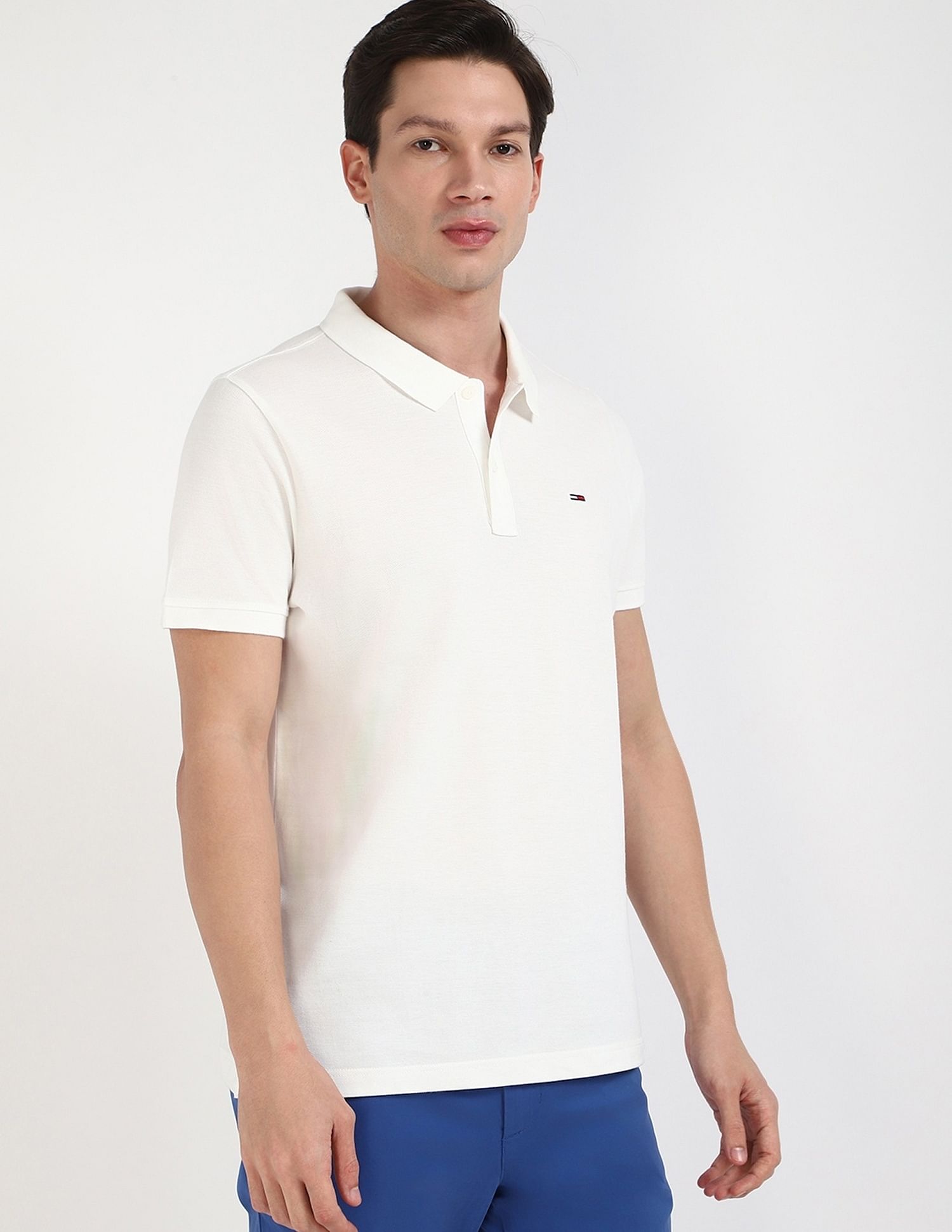 Tommy Hilfiger Solid Slim-Fit Cotton Polo Shirt
