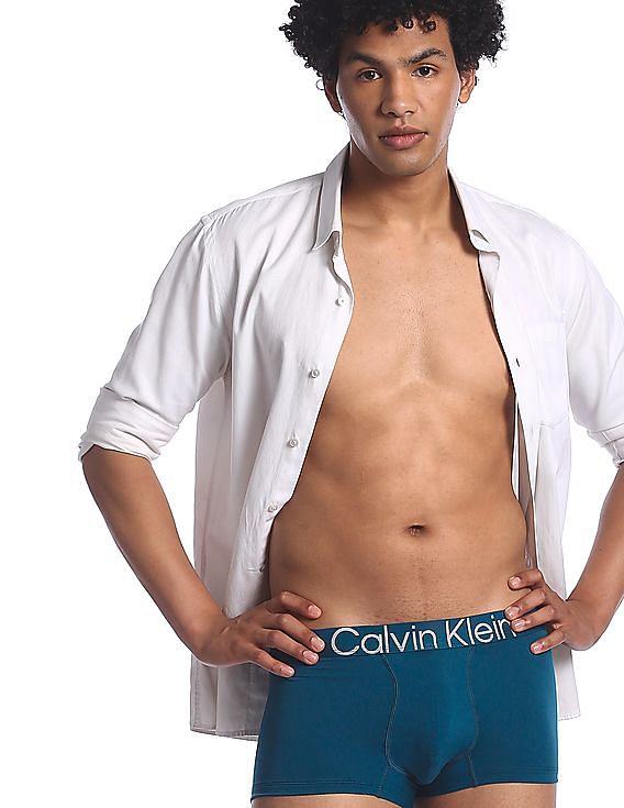 Buy Calvin Klein Underwear Men Green Elasticized Brand Waist Solid