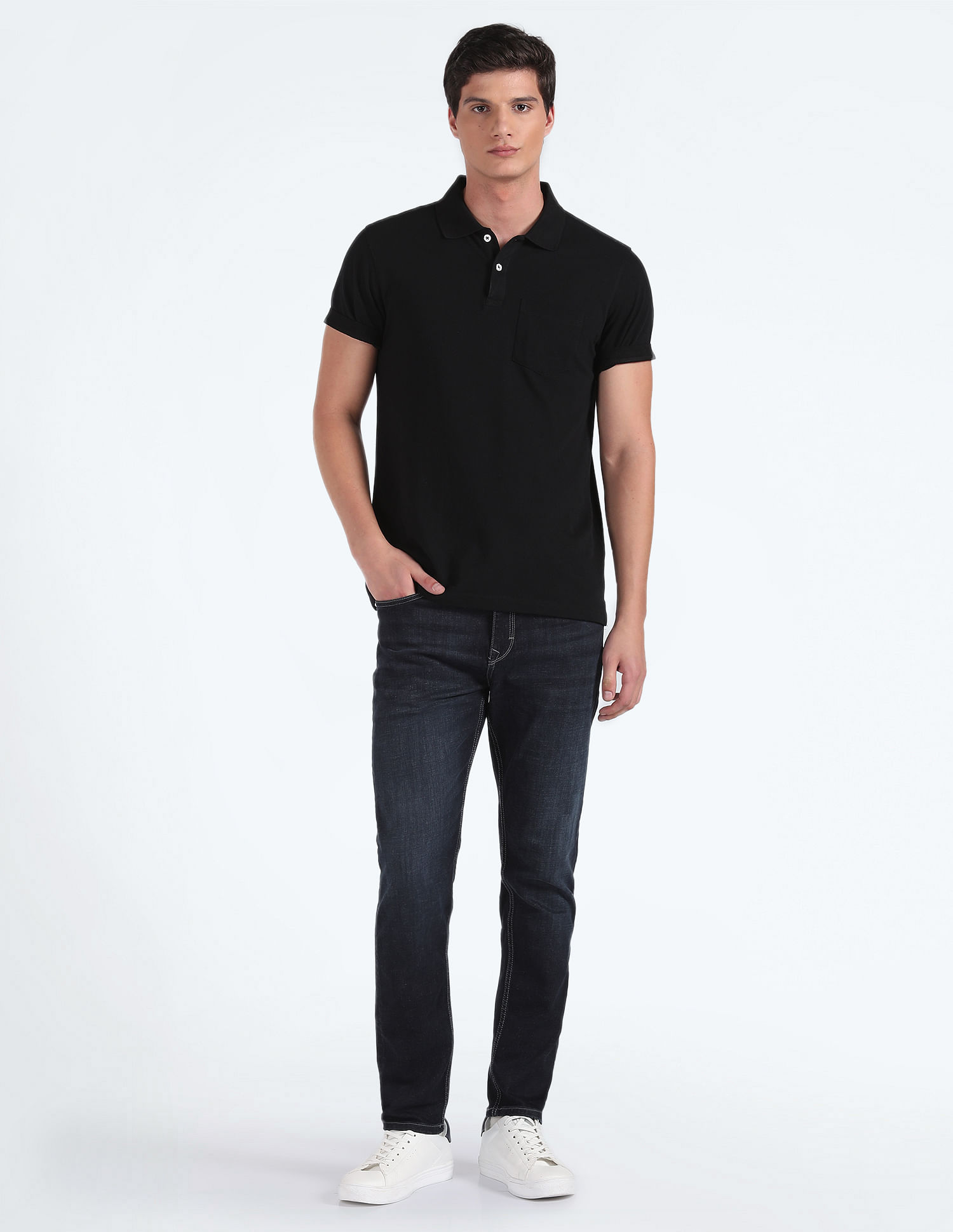 Flying Machine Slash Slim Tapered Fit Jeans