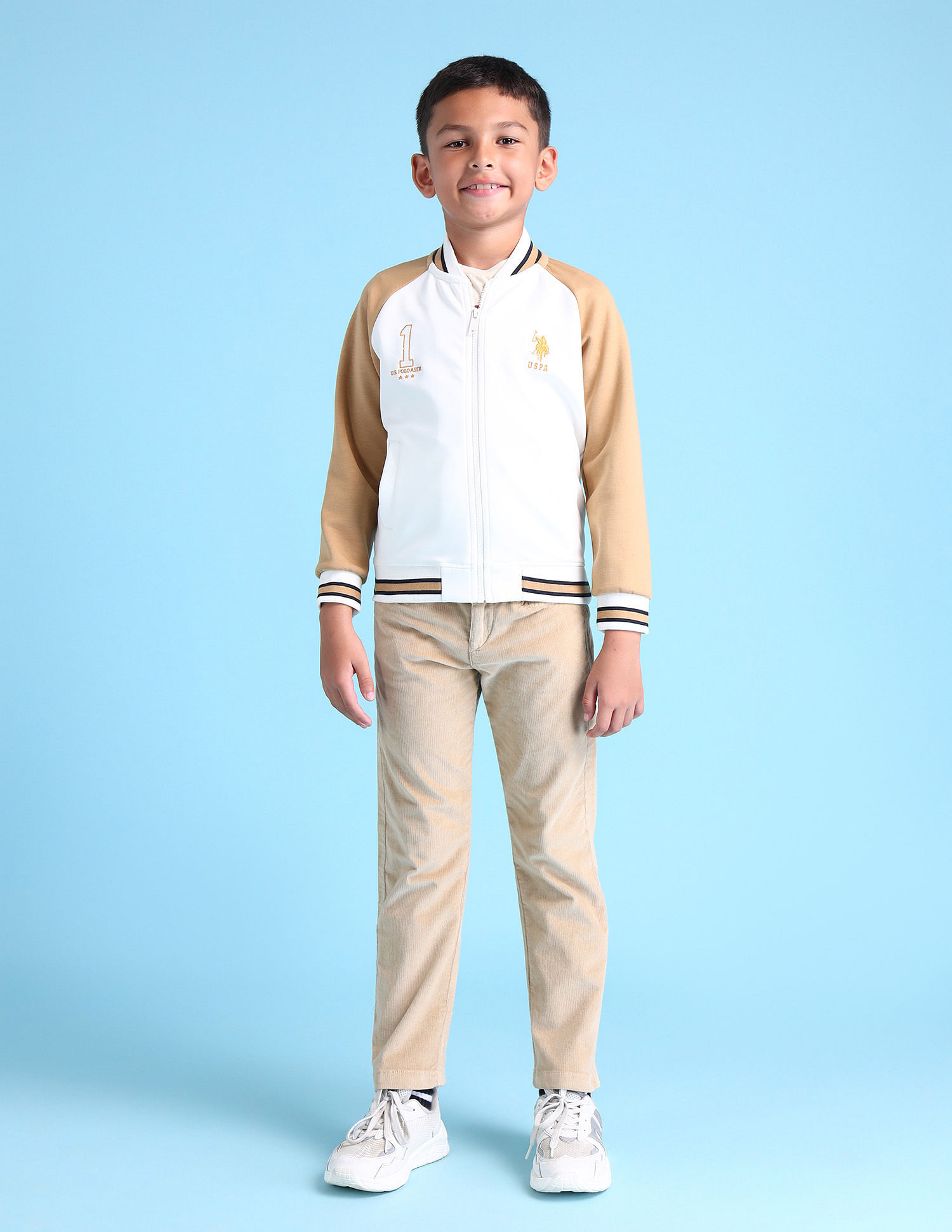 U.S. Polo Assn. Kids Boys Stand Neck Brand Sweatshirt