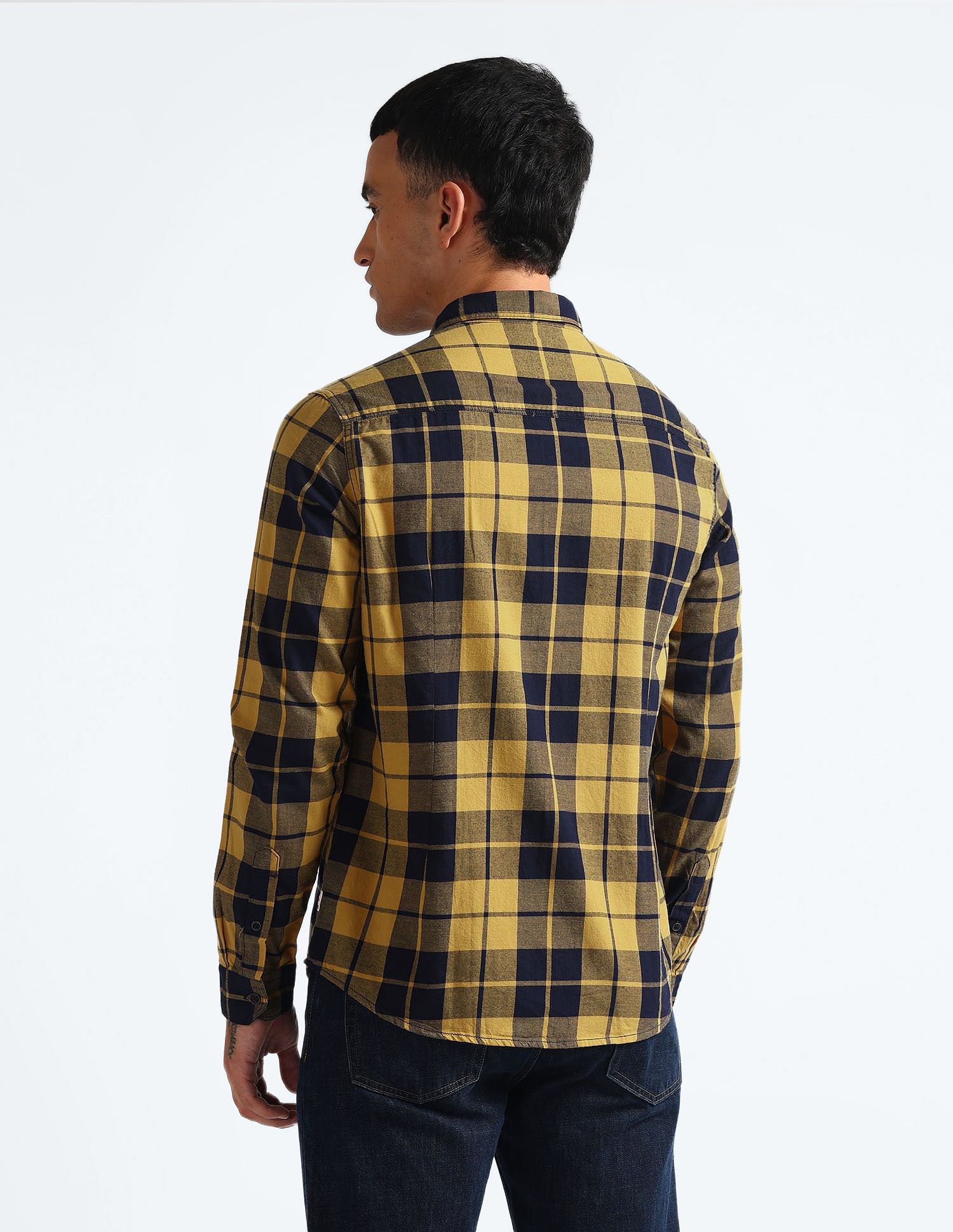 Flying Machine Plaid Check Pure Cotton Shirt