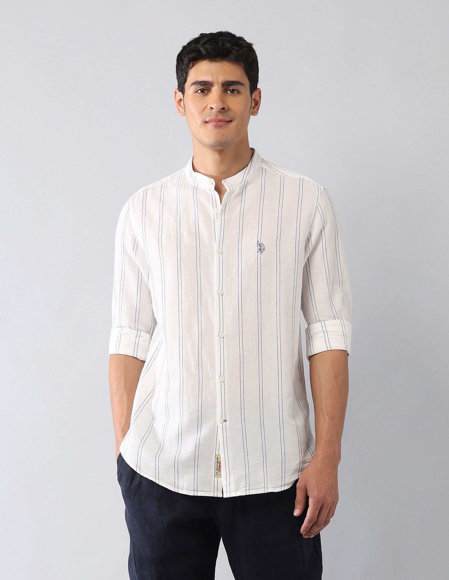 U.S. Polo Assn. Denim Co. Vertical Striped Poplin Regular Fit Shirt