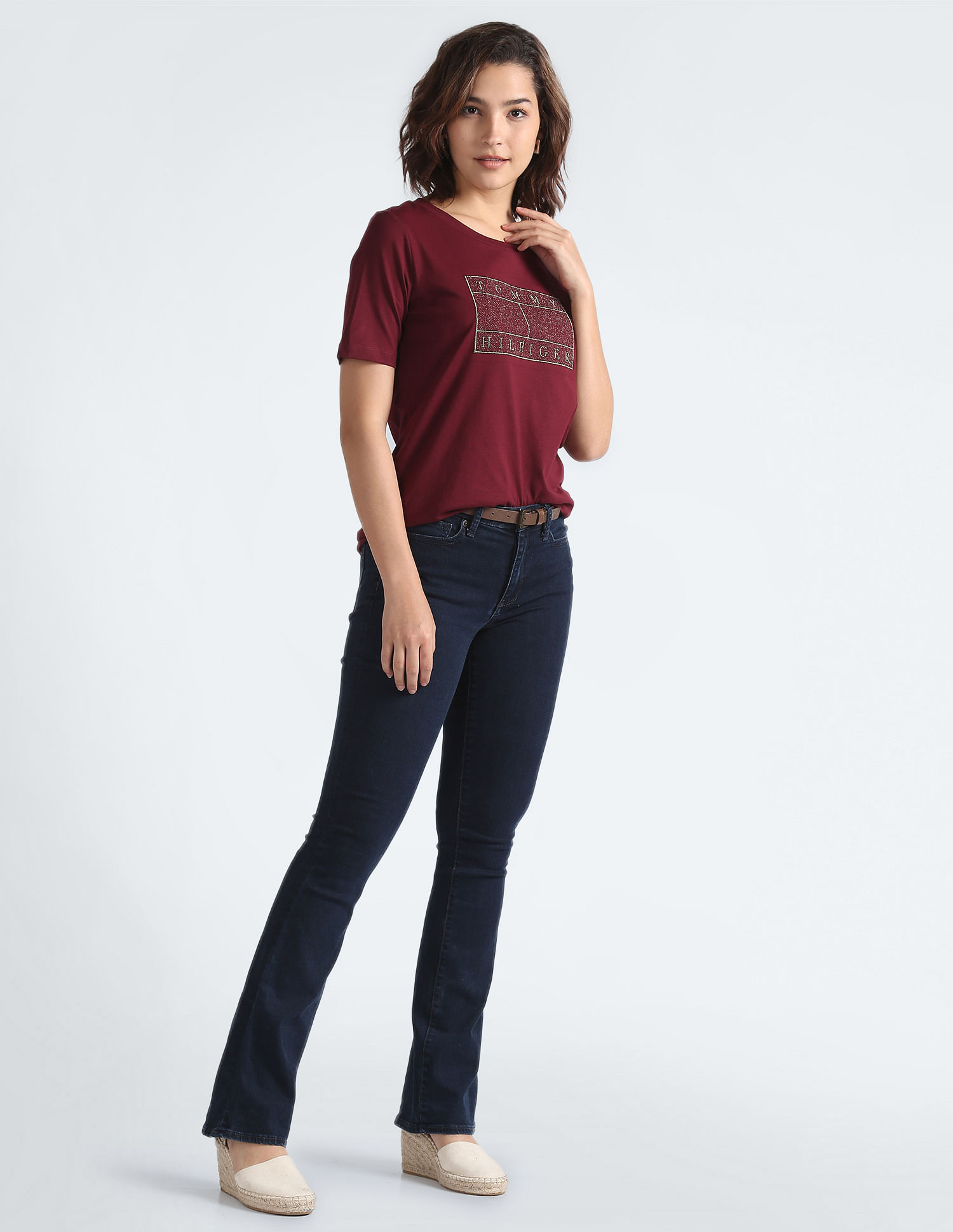 Tommy Hilfiger Organic Cotton Lurex Logo T-Shirt
