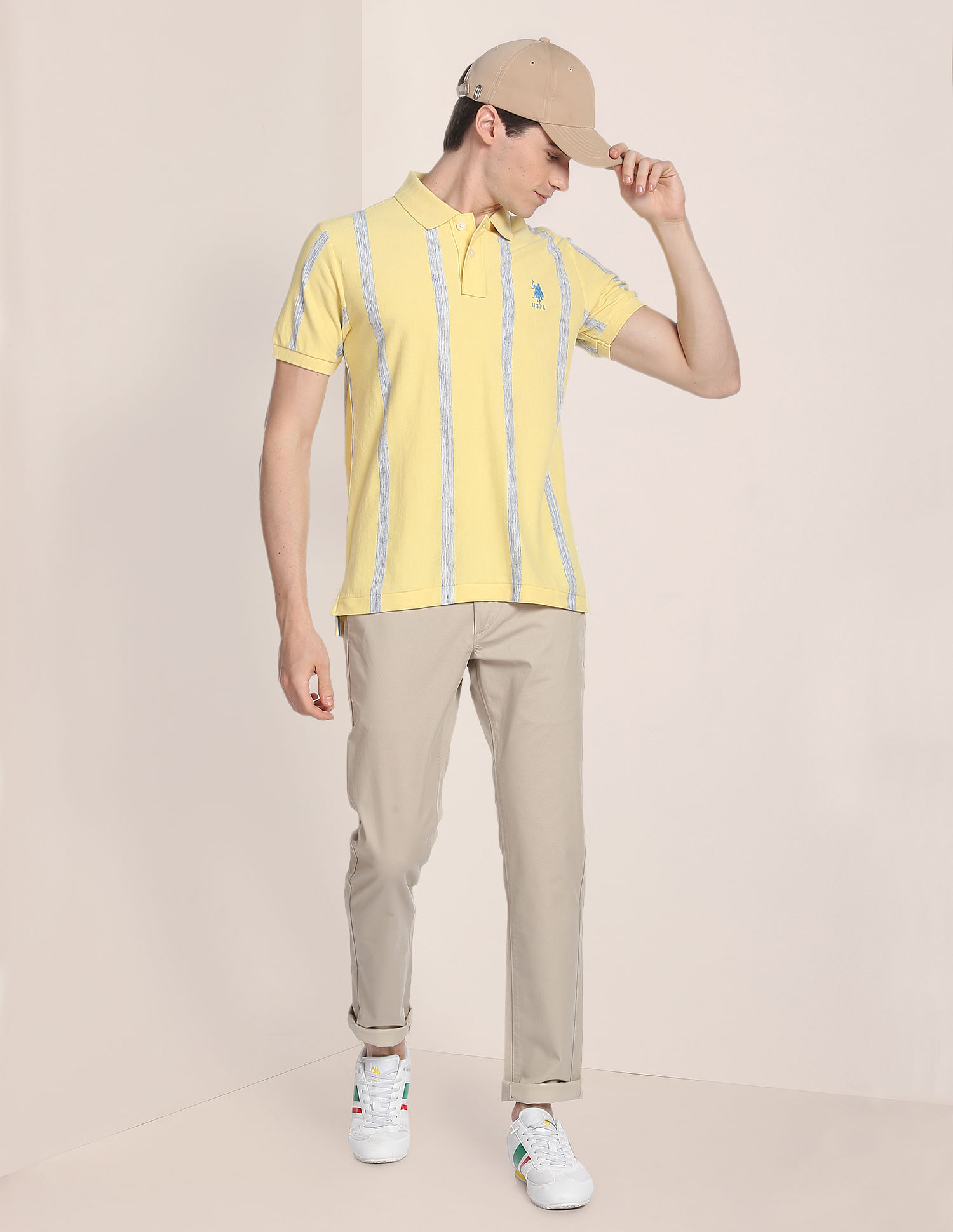 U.S. Polo Assn. Vertical Stripe Birdseye Polo Shirt