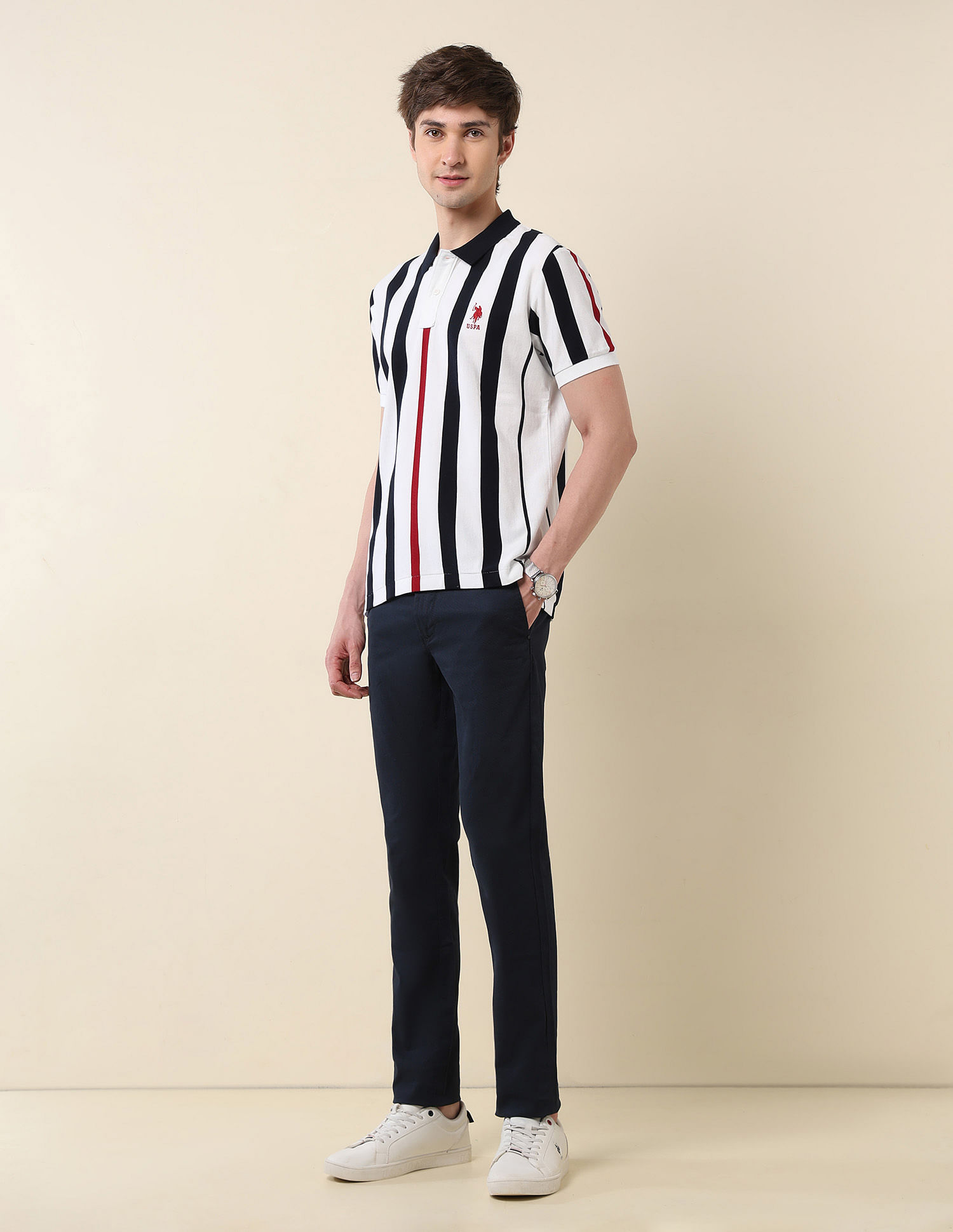 U.S. Polo Assn. Vertical Striped Classic Polo Shirt