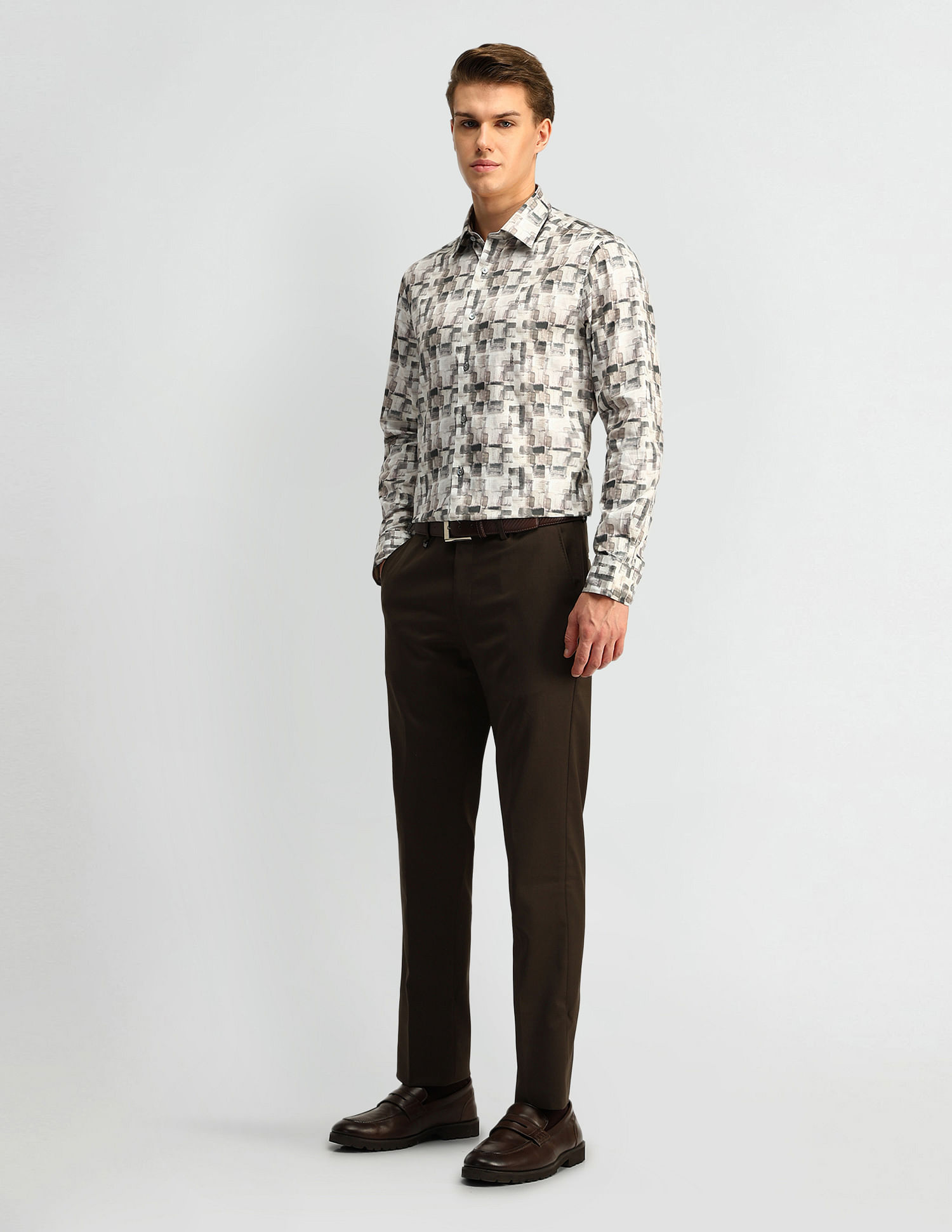 Arrow Pure Cotton Abstract Printed Shirt