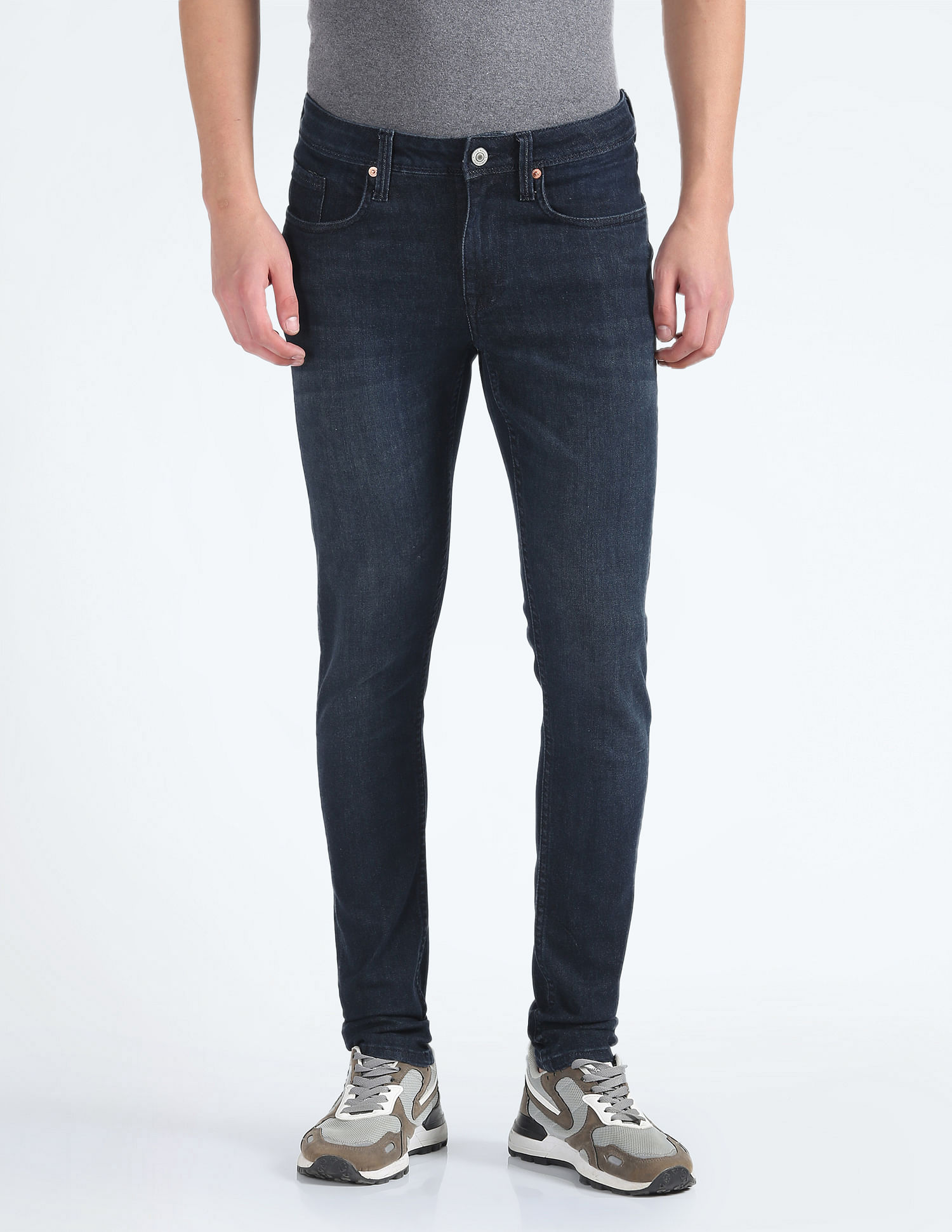 Flying Machine Dark Wash Jackson Super Skinny Jeans