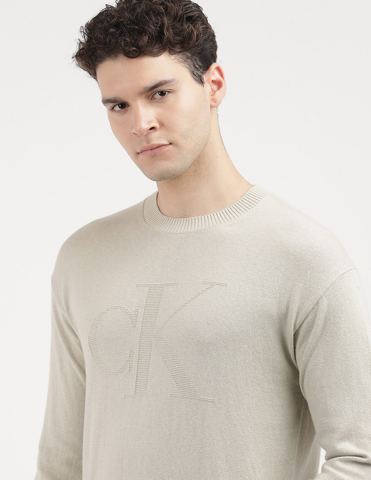 Calvin Klein Jeans Intarsia Mix Stitch Logo Sweater