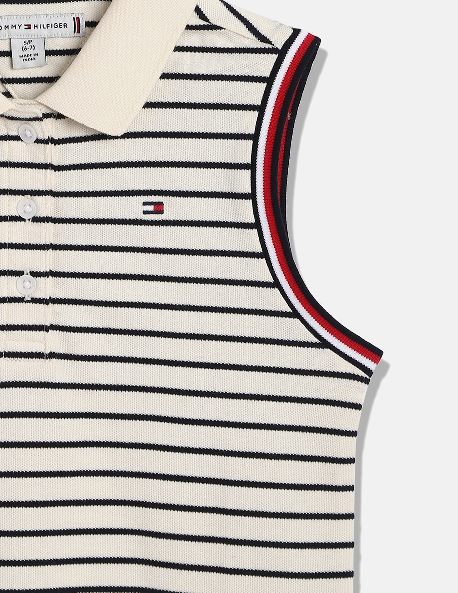 Tommy Hilfiger Kids Girls Stripe Regular Fit Polo
