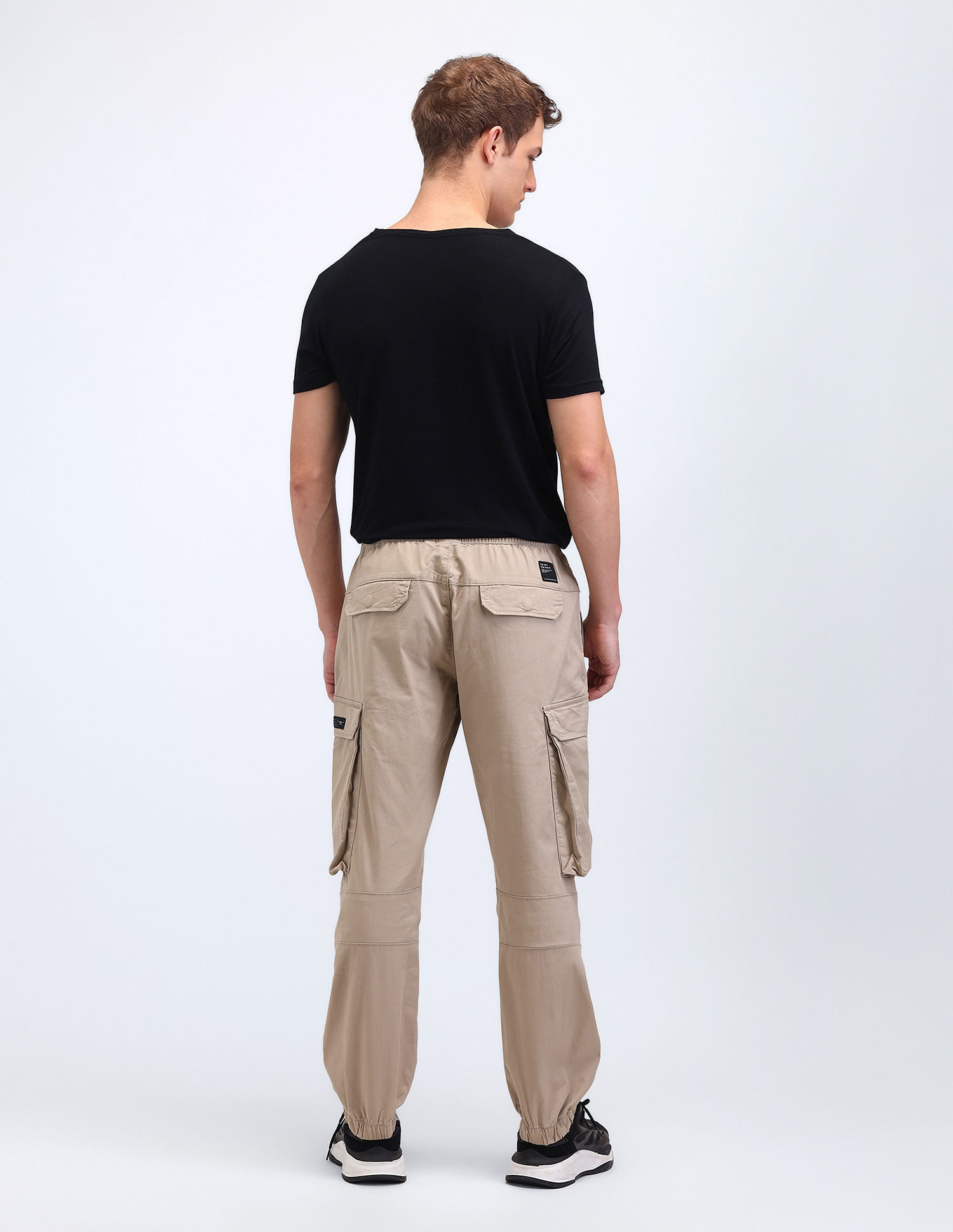 Flying Machine Jogger Fit Solid Cargo Trousers