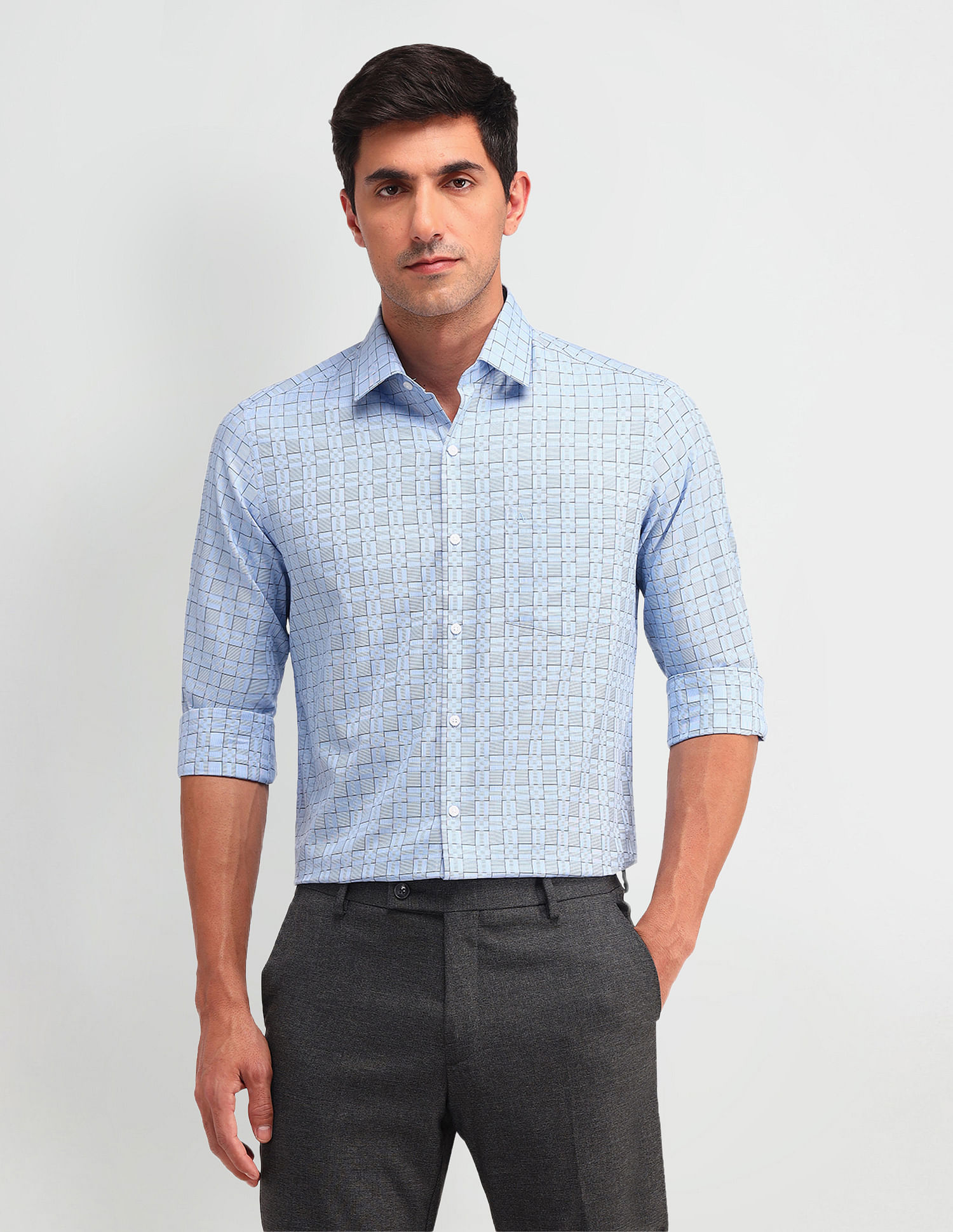 Arrow Manhattan Slim Fit Checked Shirt