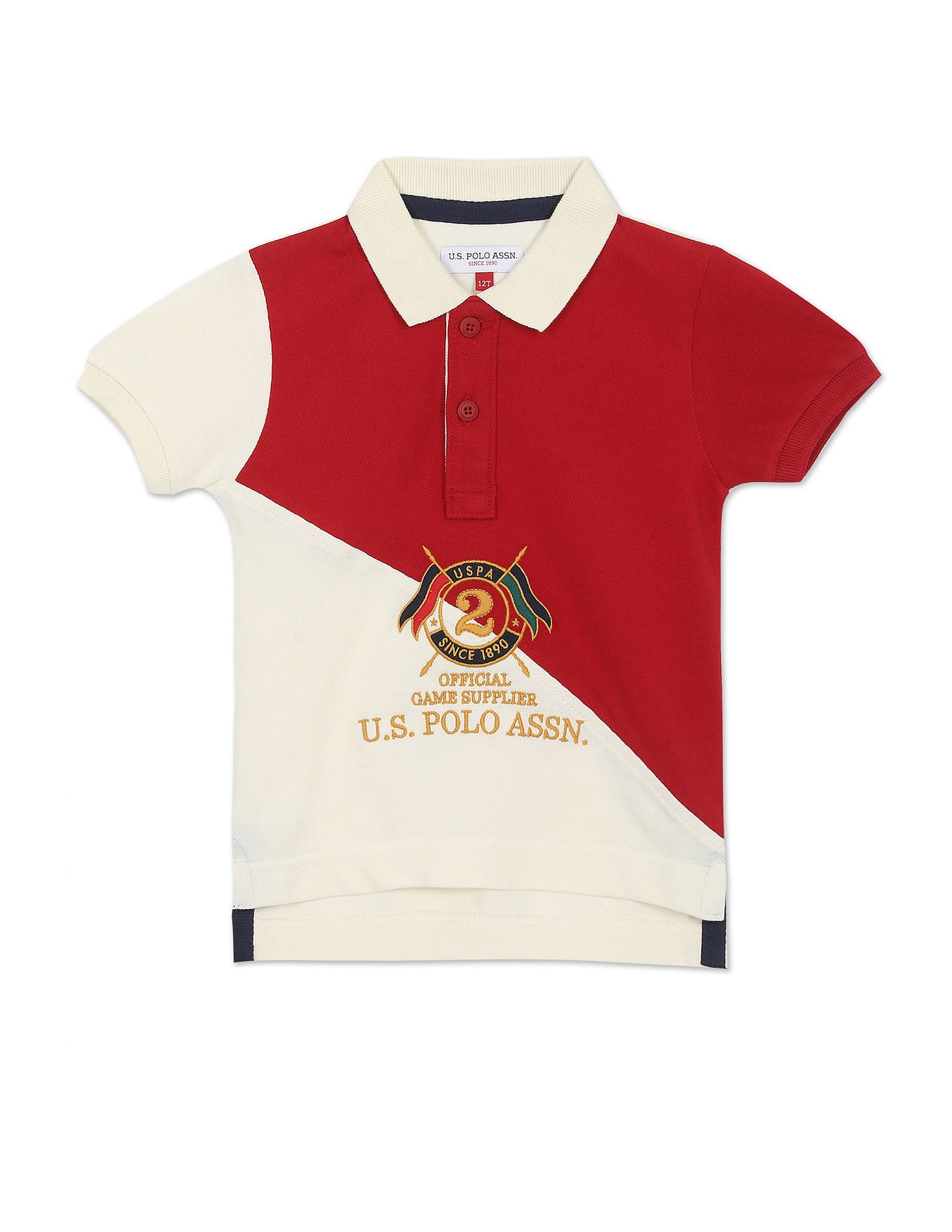 U.S. Polo Assn. Kids Cotton Colour Block Polo Shirt