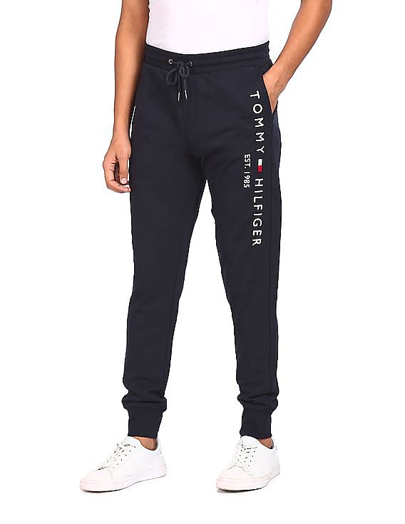 Buy Tommy Hilfiger Women Black Mid Rise Brand Taping Joggers - NNNOW.com