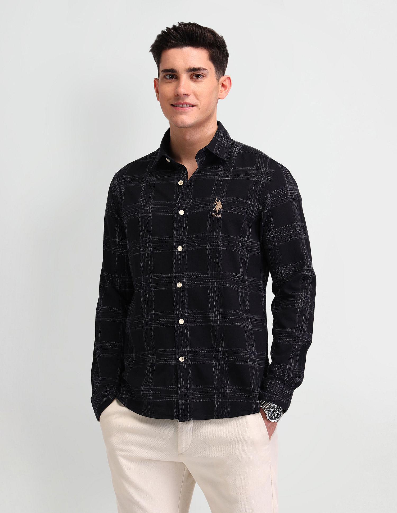U.S. Polo Assn. Denim Co. Dupplin Checked Slim Fit Shirt