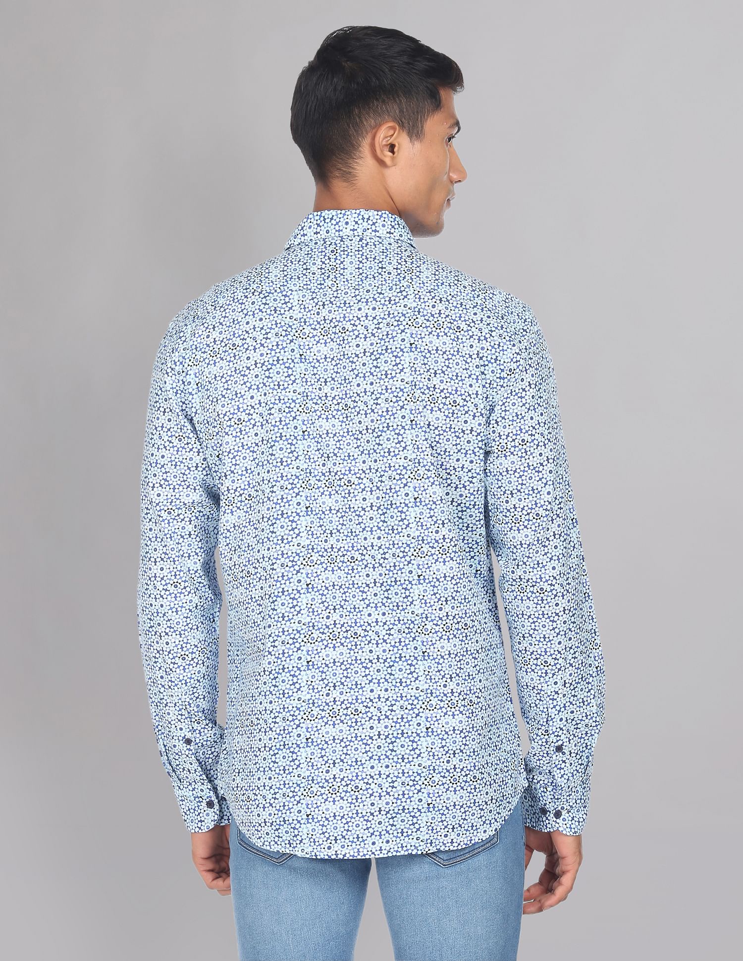 AD by Arvind Abstract Print Cotton Casual Shirt