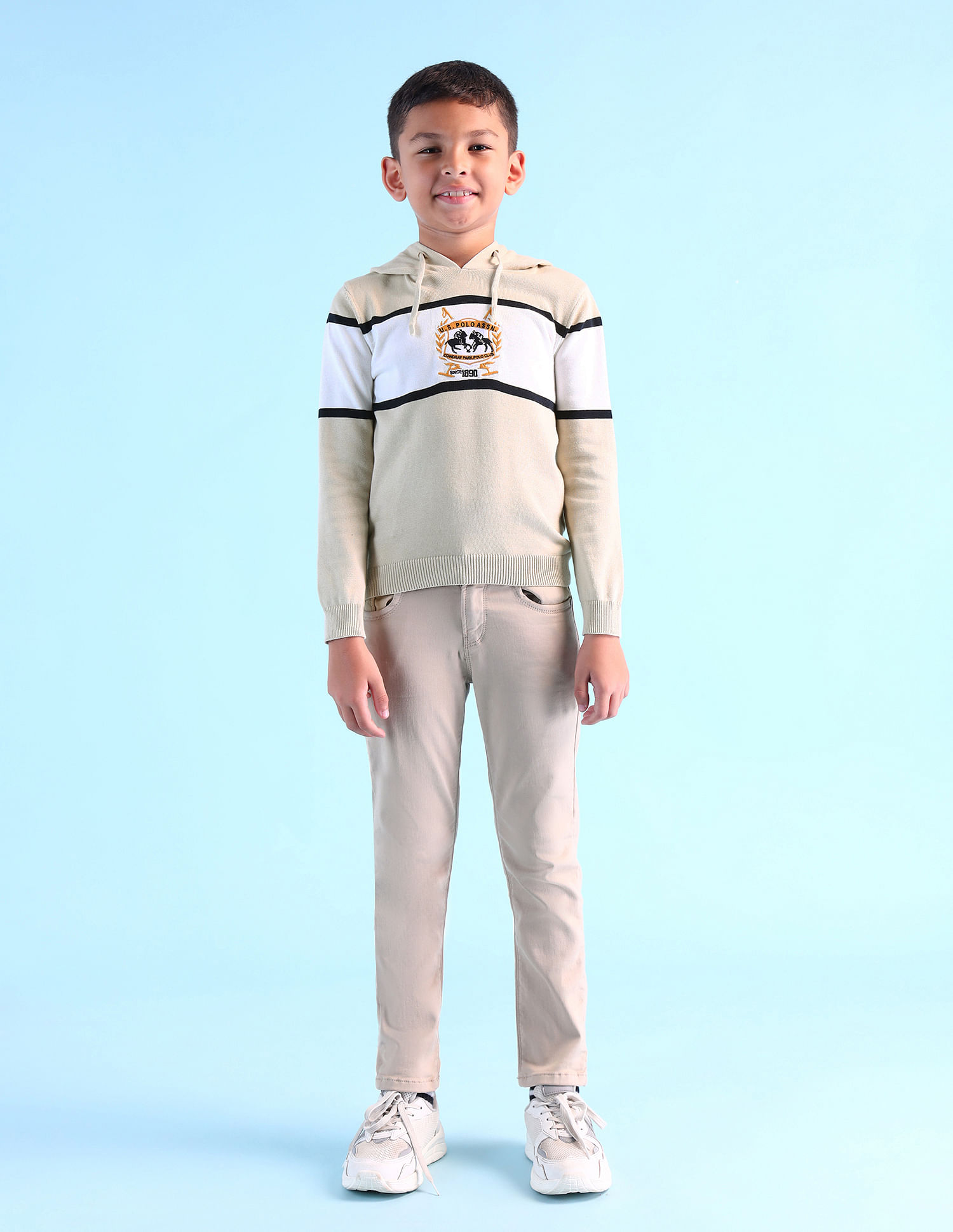 U.S. Polo Assn. Kids Boys Brand Embroidered Pure Cotton Sweater