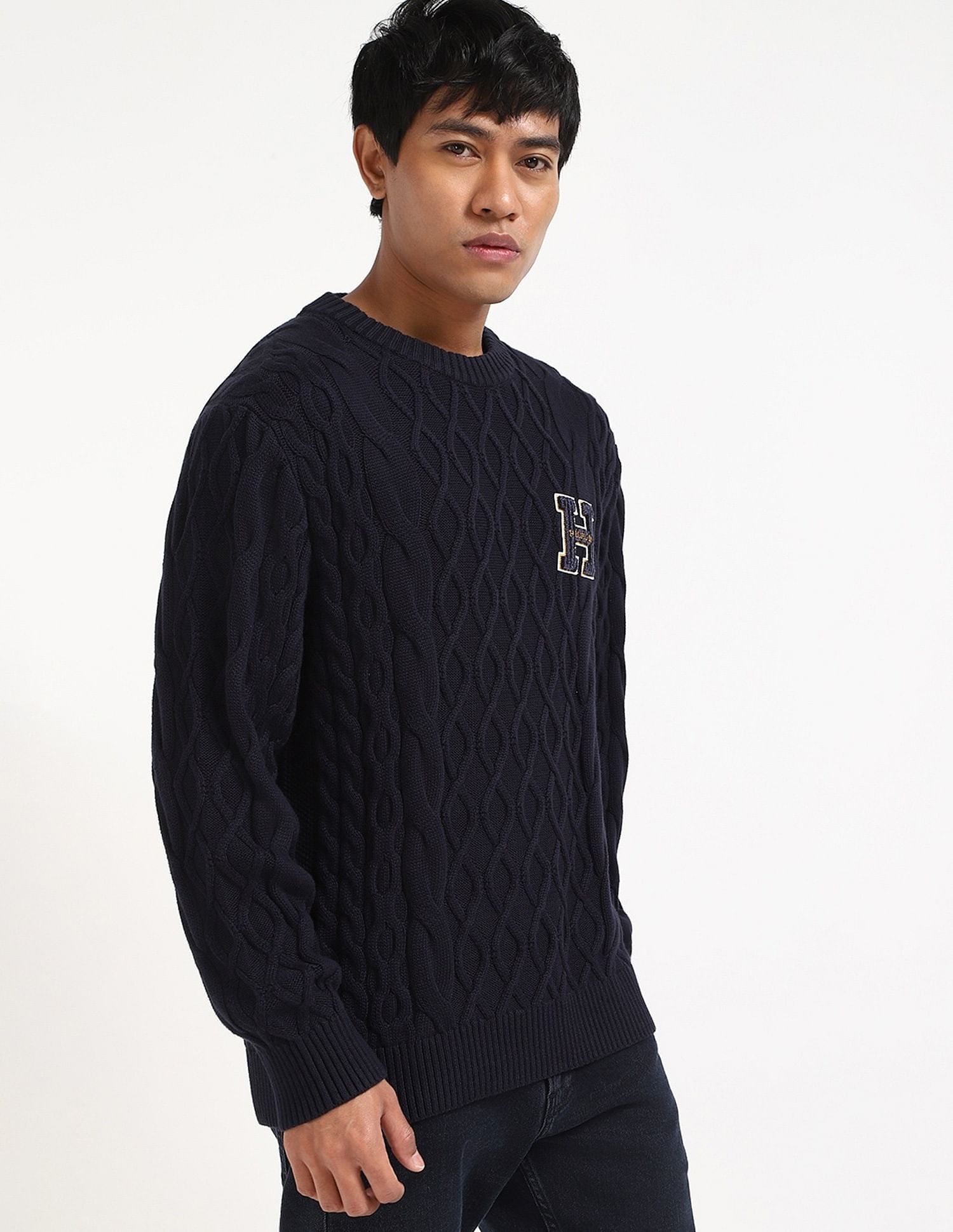 Tommy Hilfiger Aop Relaxed-Fit Cotton Sweater