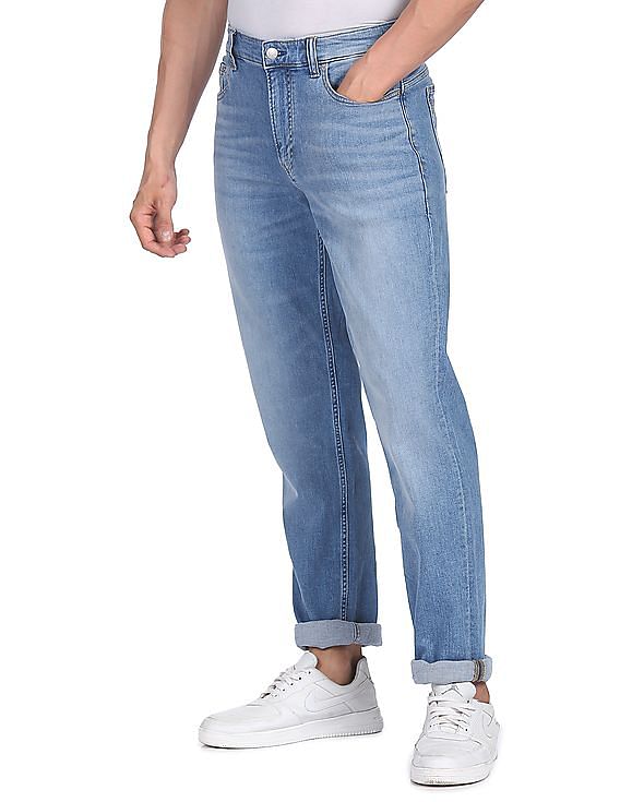 Buy Calvin Klein Men Light Blue Mid Rise Body Slim Fit Jeans 