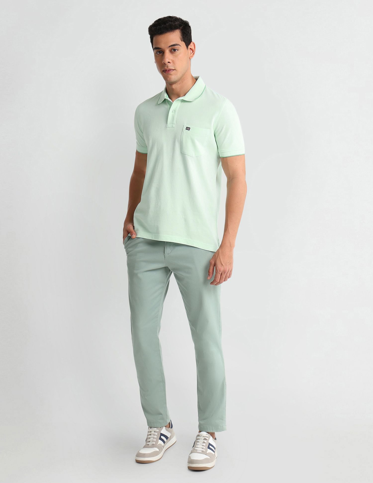 Arrow Sports Tipped Collar Regular Fit Polo Shirt