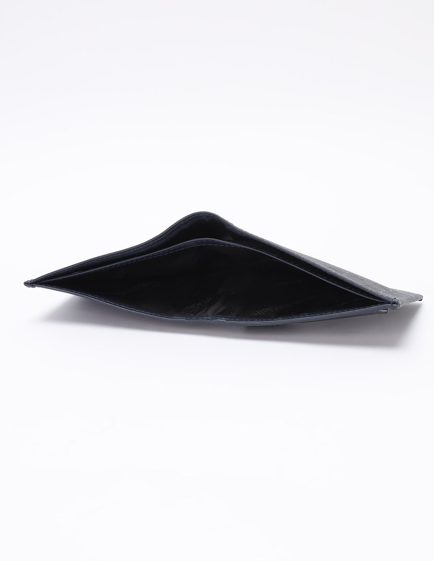 Calvin Klein Logo Navy Leather Bi-Fold Wallet