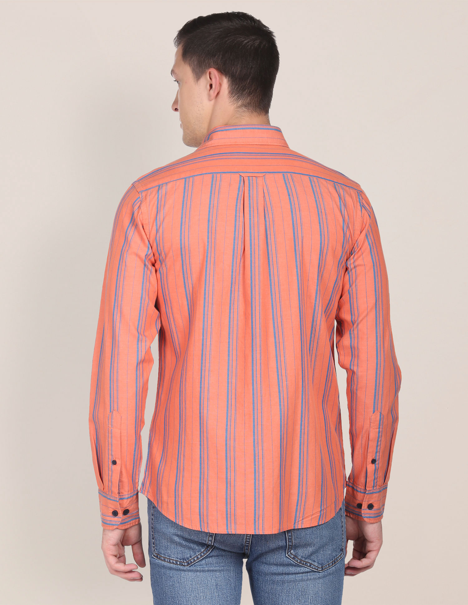 U.S. Polo Assn. Vertical Stripe Pinpoint Oxford Casual Shirt