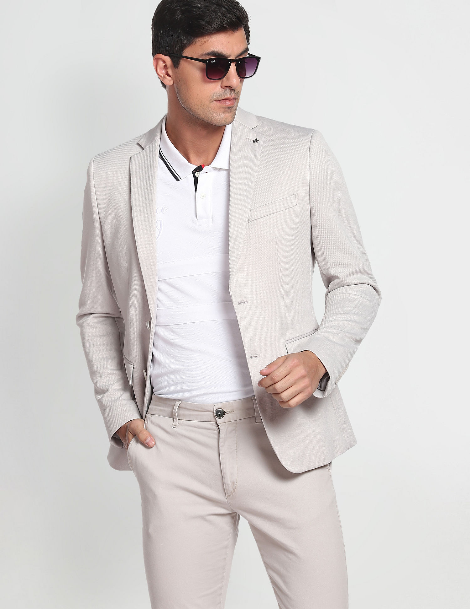 Slim-Fit Knit Blazer