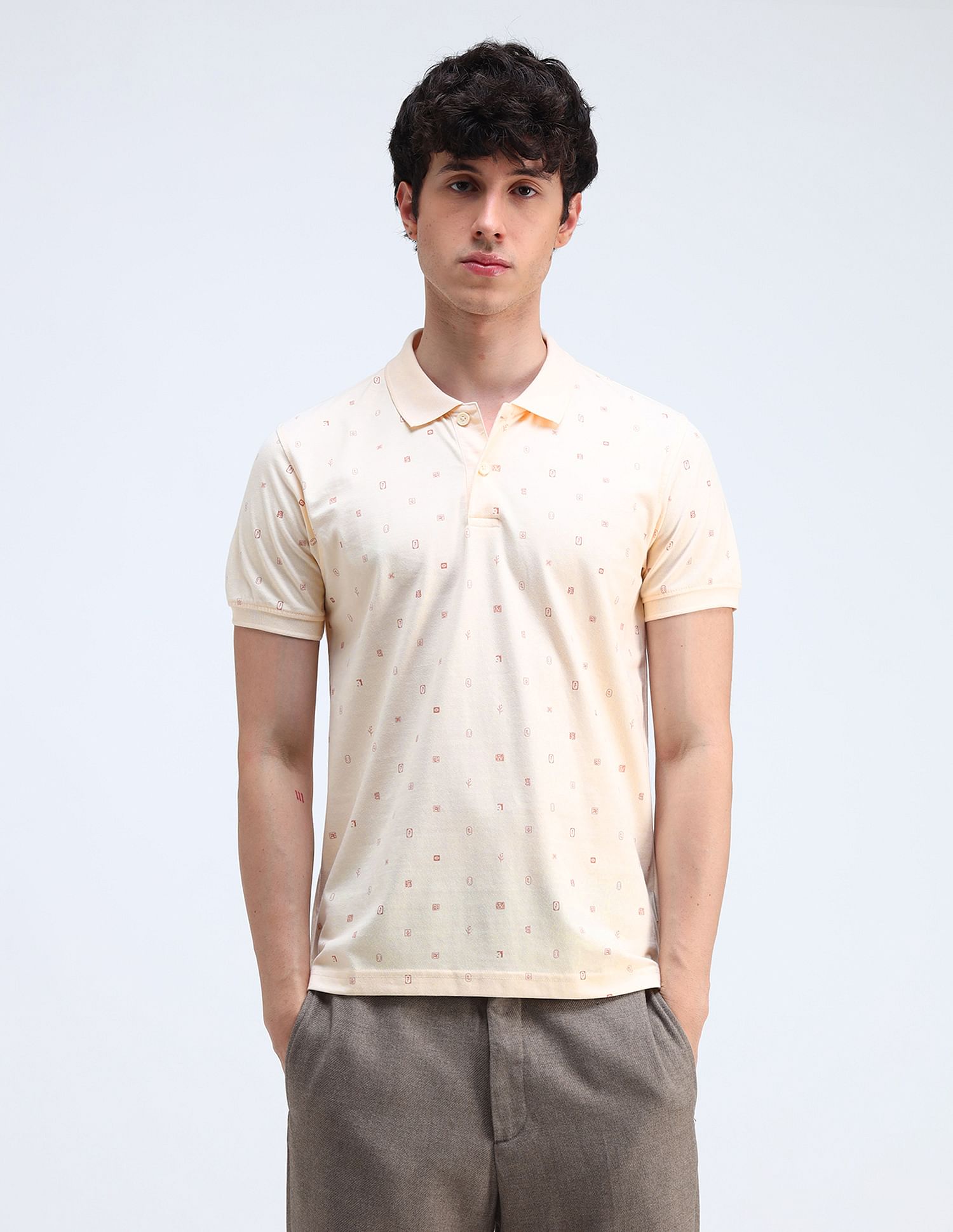 Flying Machine Printed Regular Fit Polo Shirt