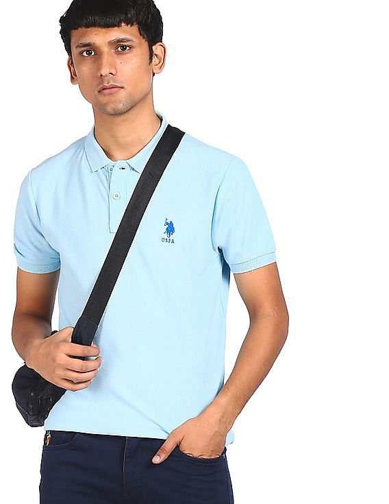 U.S. Polo Assn. Ribbed Collar Solid Polo Shirt