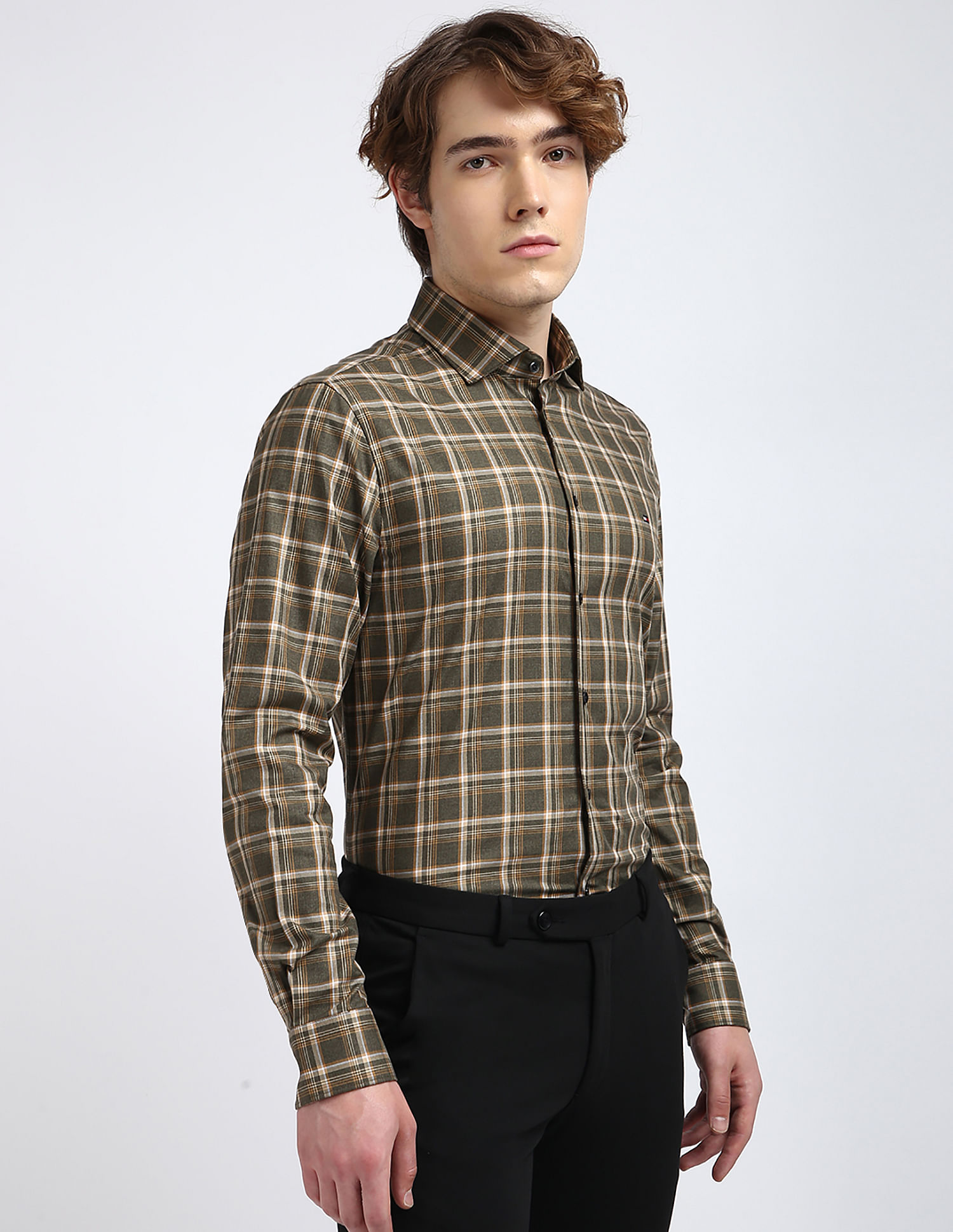 Tommy Hilfiger Melange Large Checked Regular Fit Shirt