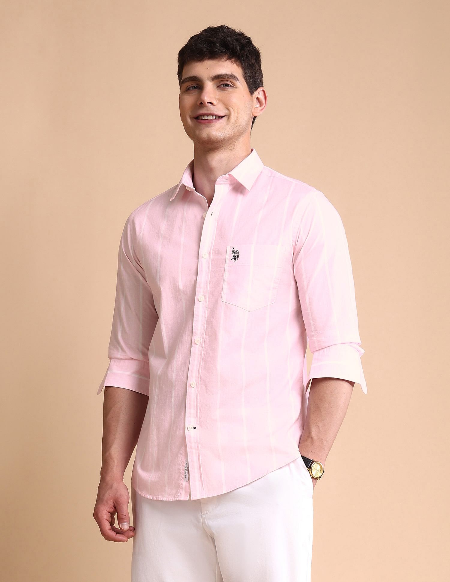 U.S. Polo Assn. Vertical Striped Tailored Fit Shirt