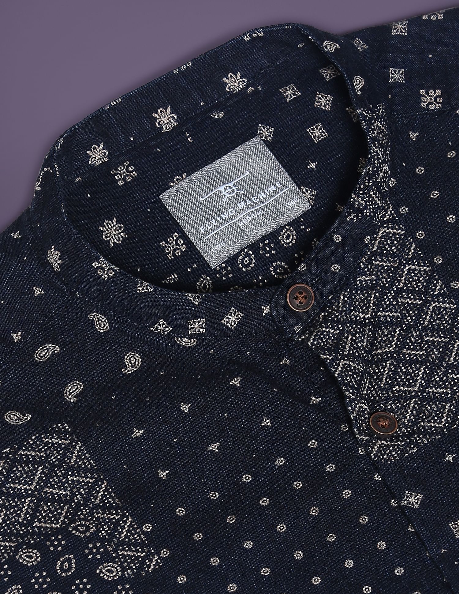 Flying Machine Abstract Print Pure Cotton Shirt