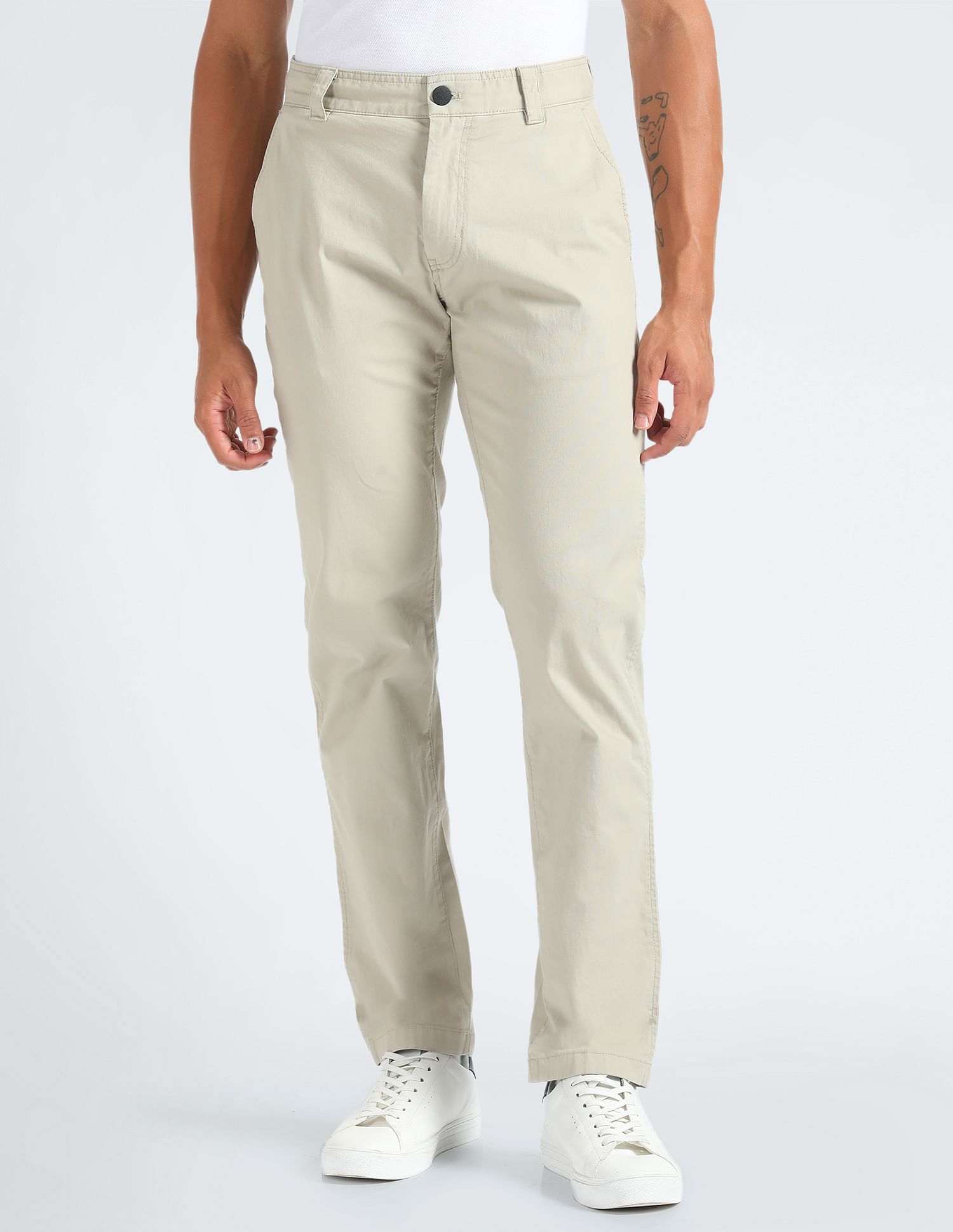 Calvin Klein Solid Tapered Chinos