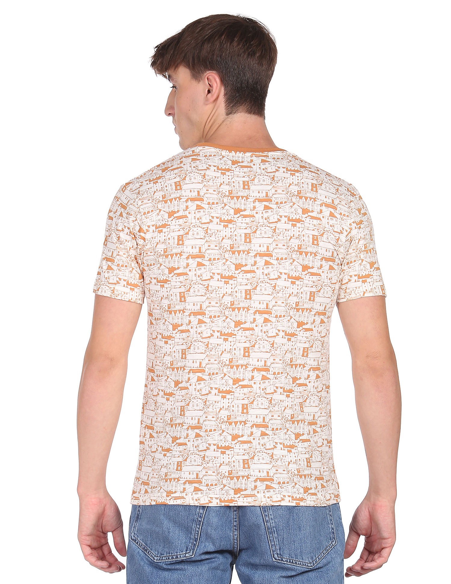 Flying Machine All Over Print Cotton T-Shirt