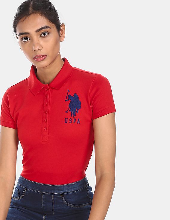 Afrika hastighed Mundtlig Buy U.S. Polo Assn. Women Short Sleeve Solid Polo Shirt - NNNOW.com