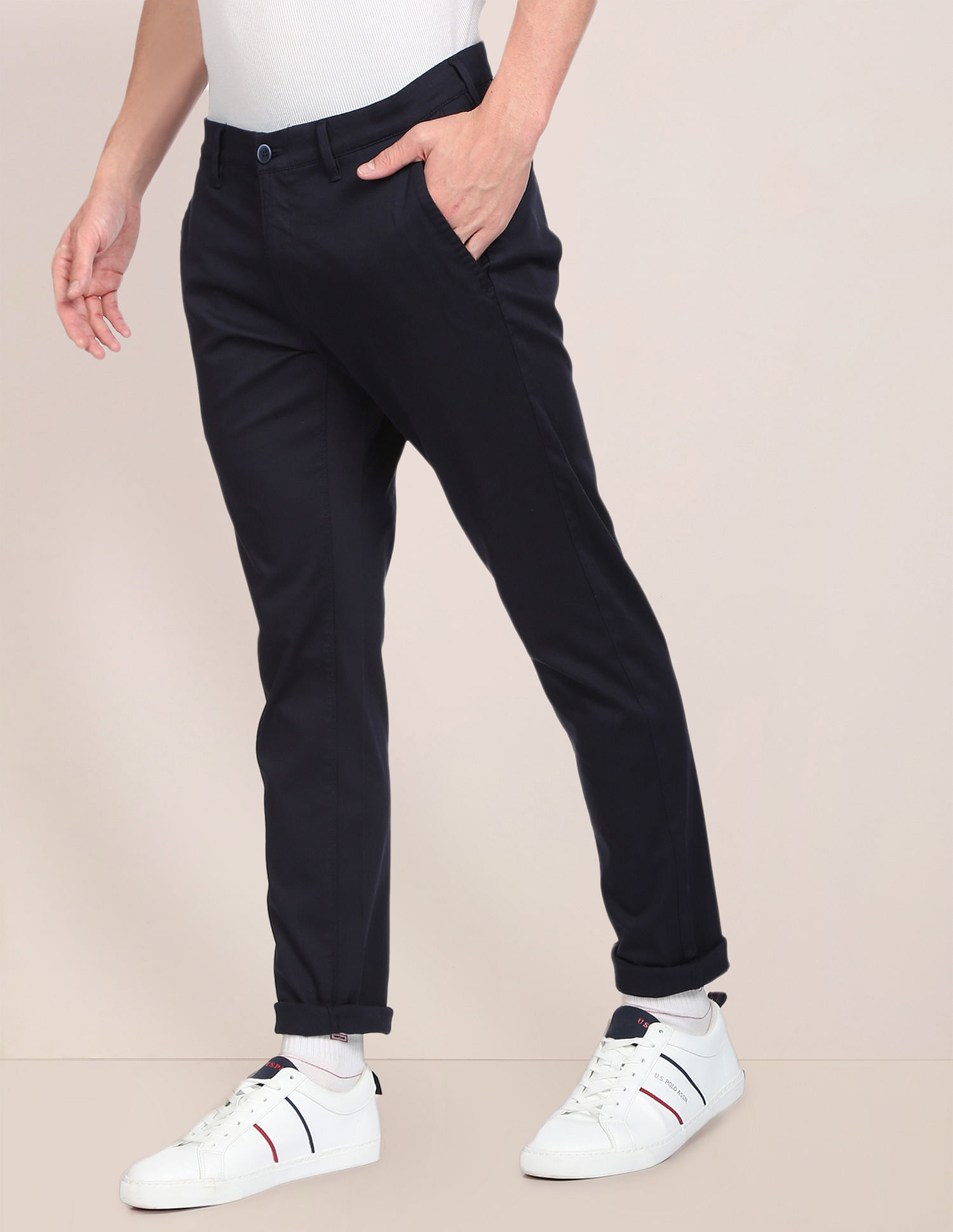 U.S. Polo Assn. Corduroy Solid Casual Trousers