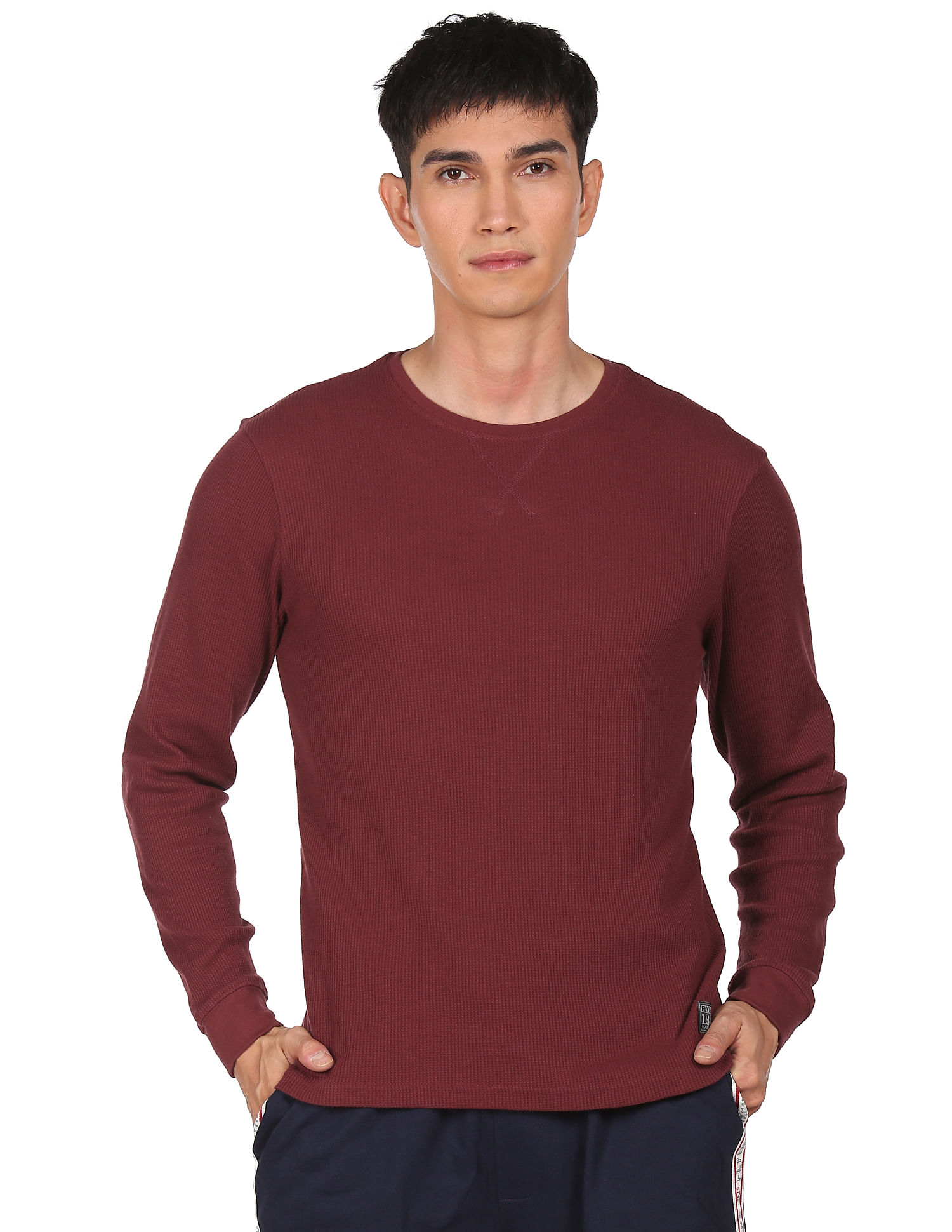Flying Machine Long Sleeve Textured T-Shirt