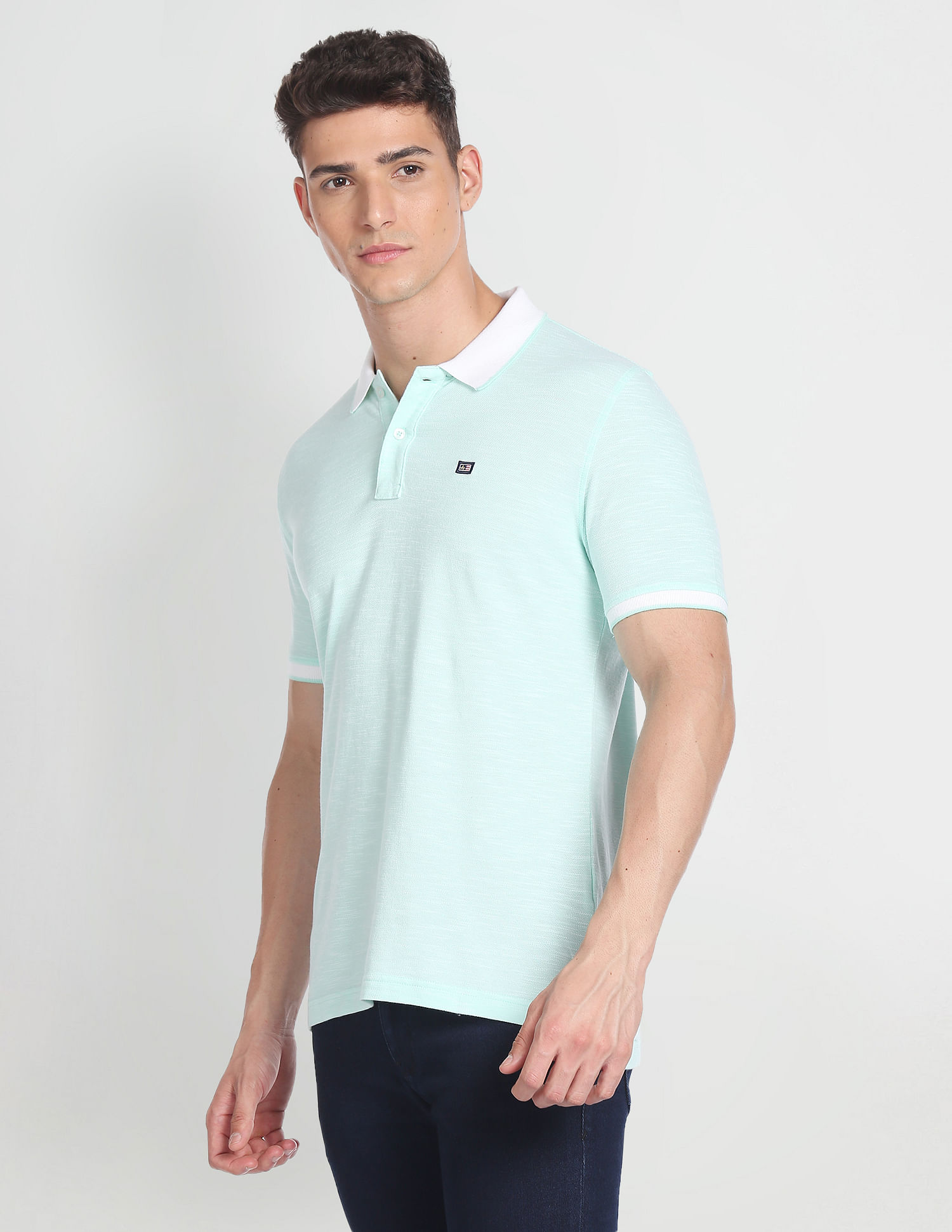 Arrow Sports Contrast Collar Cotton Polo Shirt