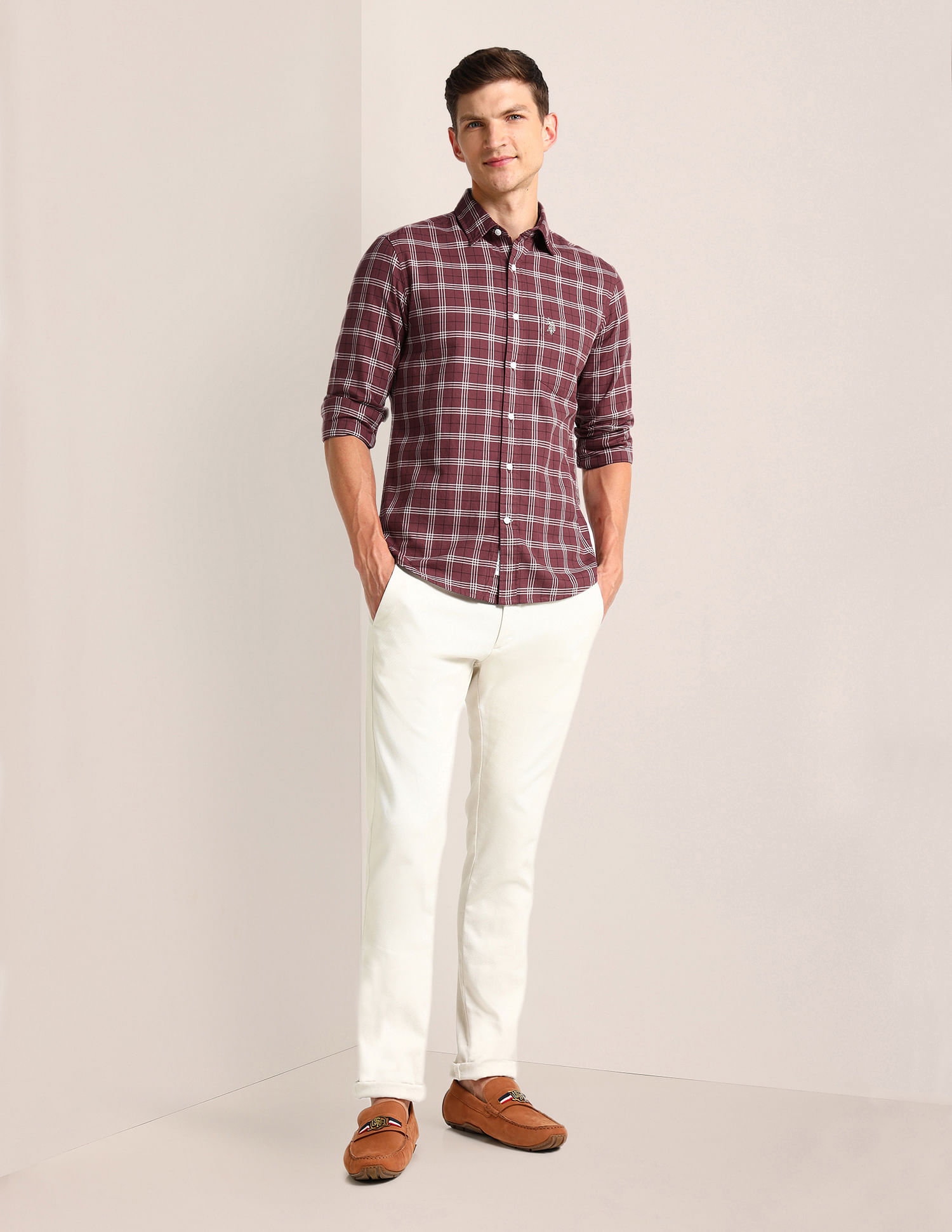 U.S. Polo Assn. Denim Co. Grid Tattersall Checked Dobby Shirt