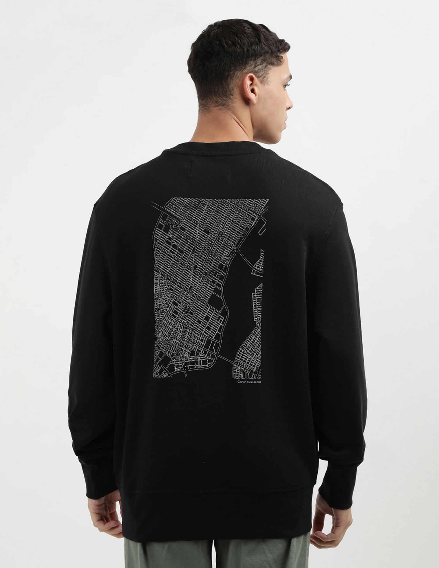 Calvin Klein Jeans City Grid Map Crew Neck Sweatshirt
