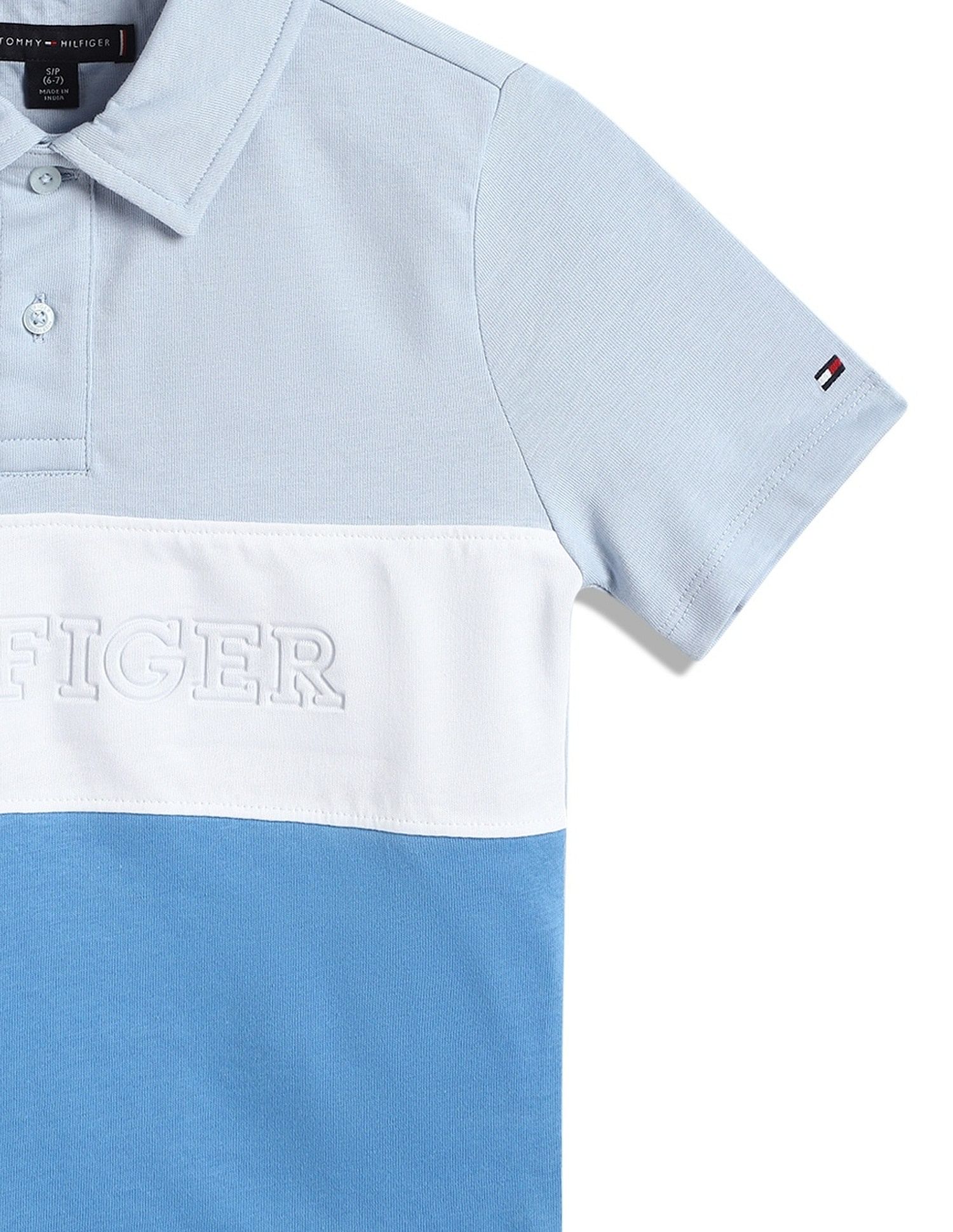 Tommy Hilfiger Kids Boys Colorblock Regular-Fit Cotton Polo T-Shirt