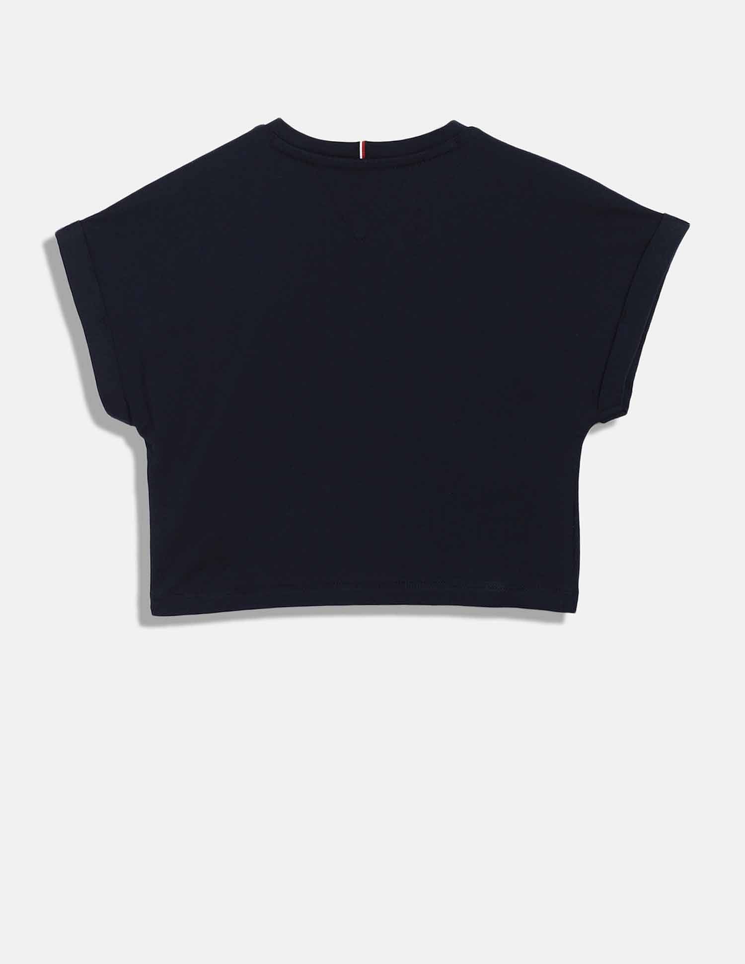 Tommy Hilfiger Kids Girls Logo Relaxed-Fit Cotton T-Shirt