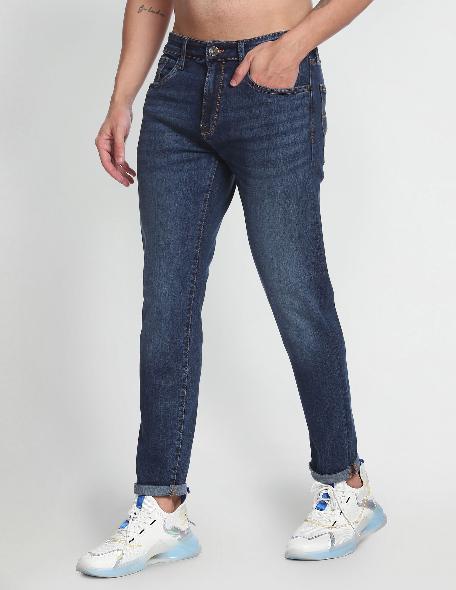 Flying Machine Slim Tapered Stone Wash Jeans