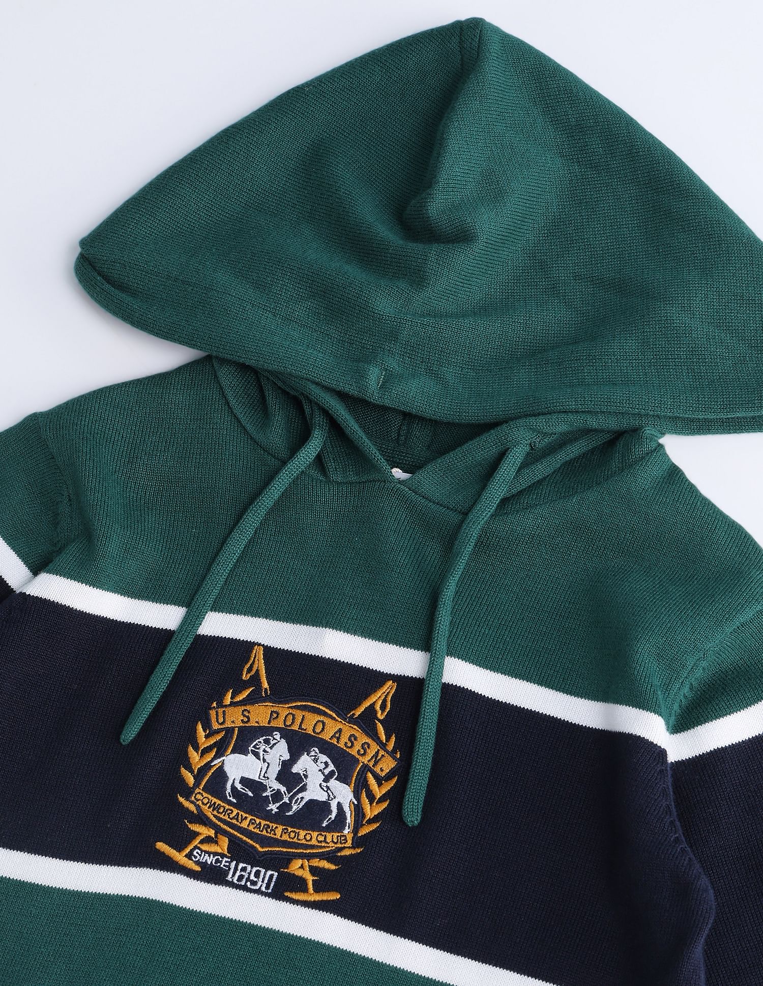 U.S. Polo Assn. Kids Boys Striped Hooded Sweater