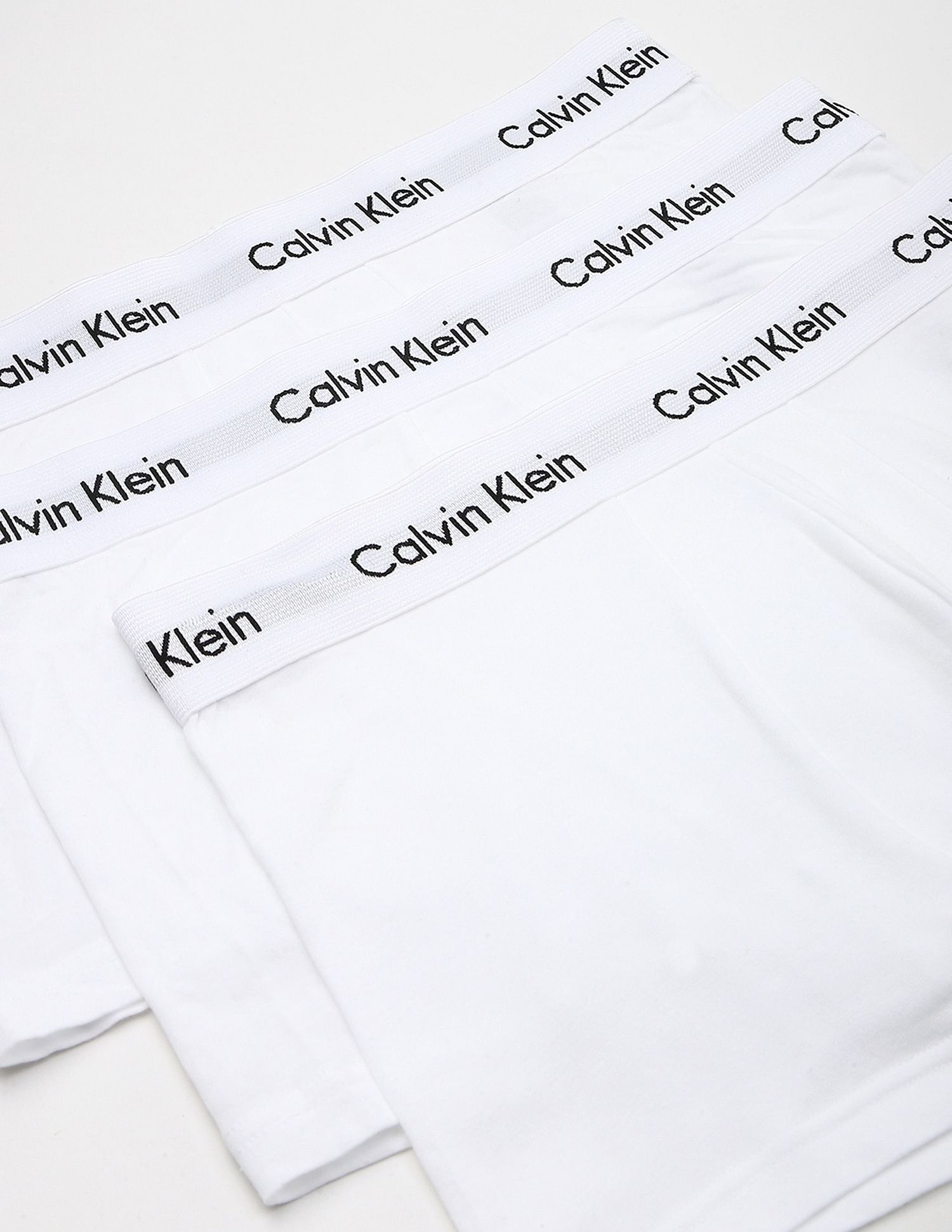 Calvin Klein Underwear Low Rise Solid White Trunks - Pack Of 3