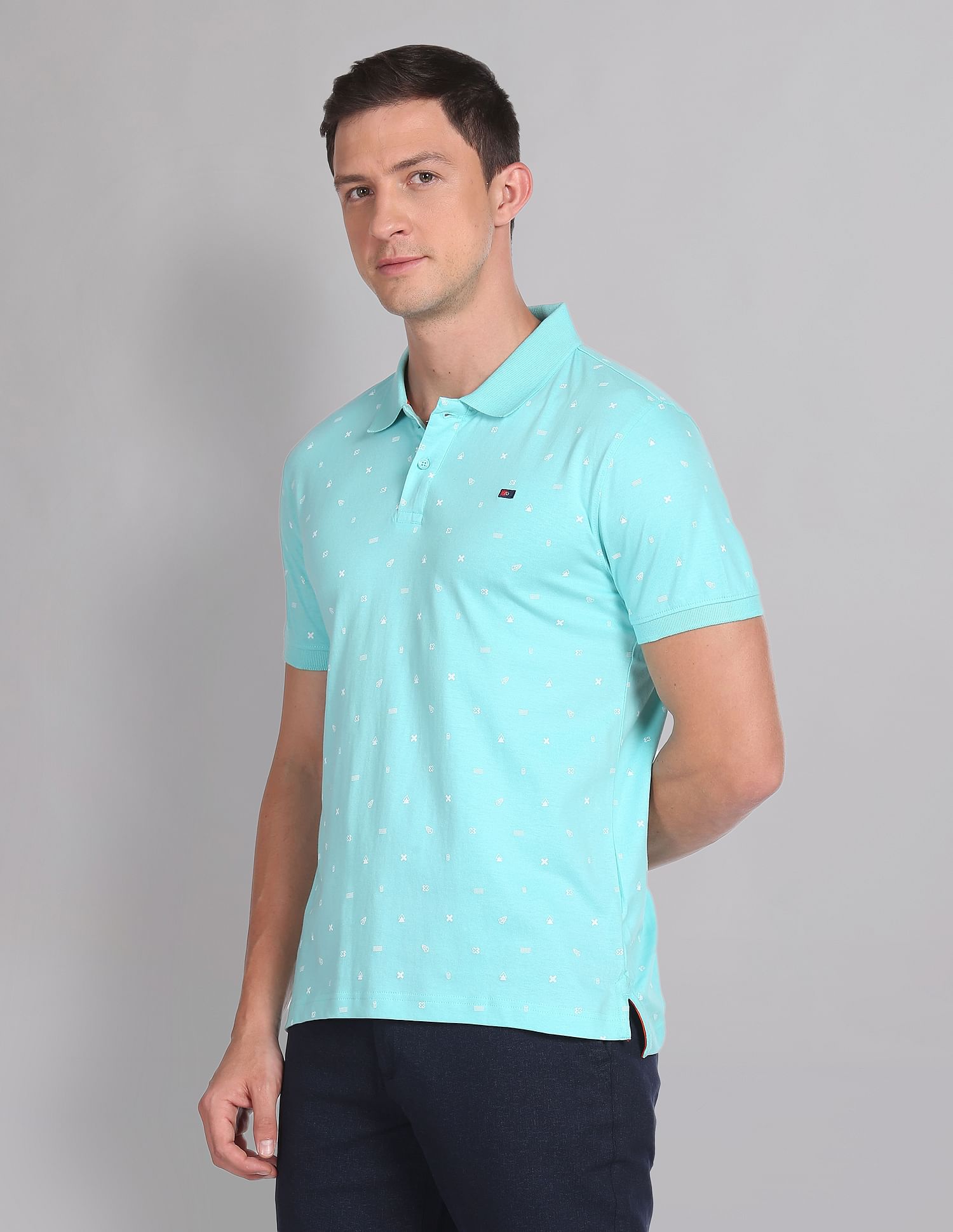 AD by Arvind Cotton Slim Fit Polo Shirt